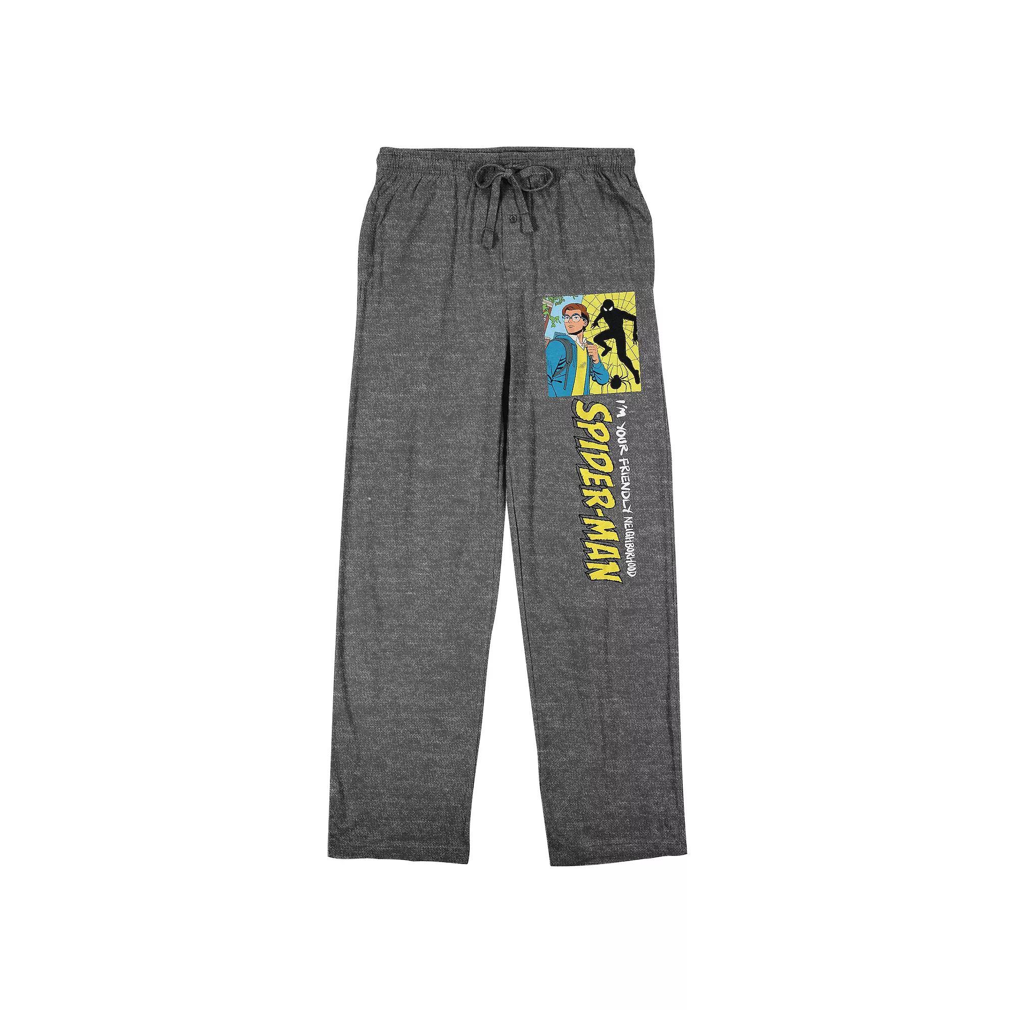Men's Marvel Friendly Spider-Man Pajama Pants, Size: Large, Gray Product Image
