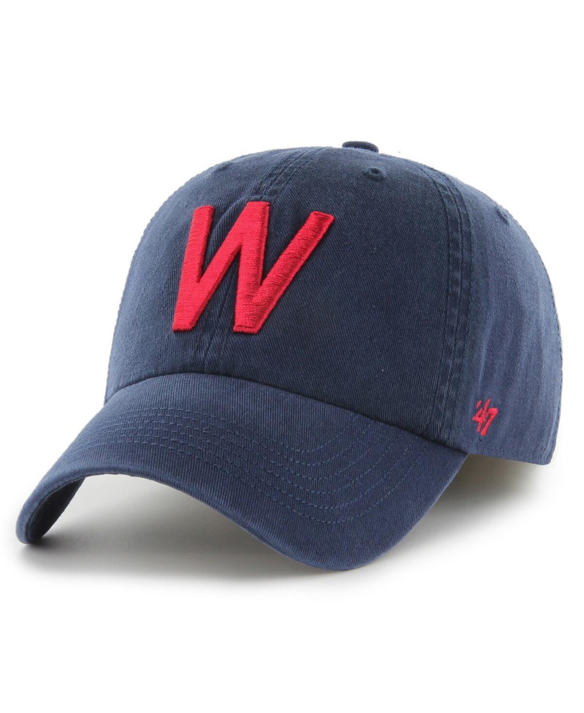 Men's '47 Navy Washington Senators Cooperstown Collection Franchise Fitted Hat, Size: Small, Mlb Blue Product Image