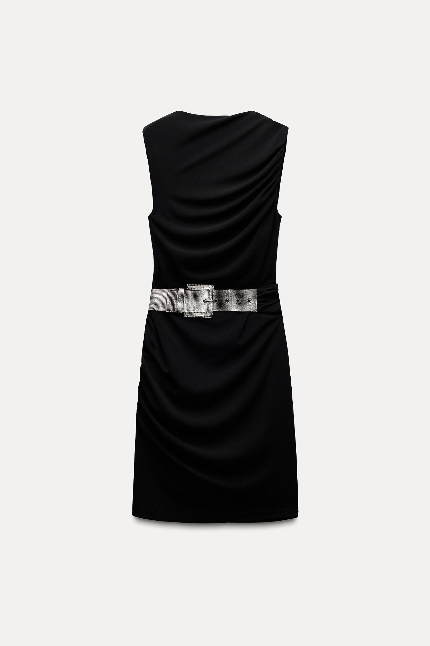 BELTED DRAPED DRESS Product Image