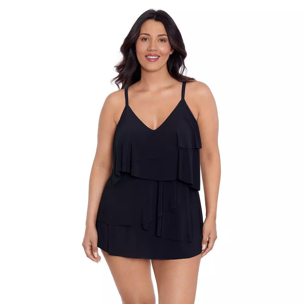 Women's Trimshaper Emilia Swim Dress, Size: 18, Black Product Image