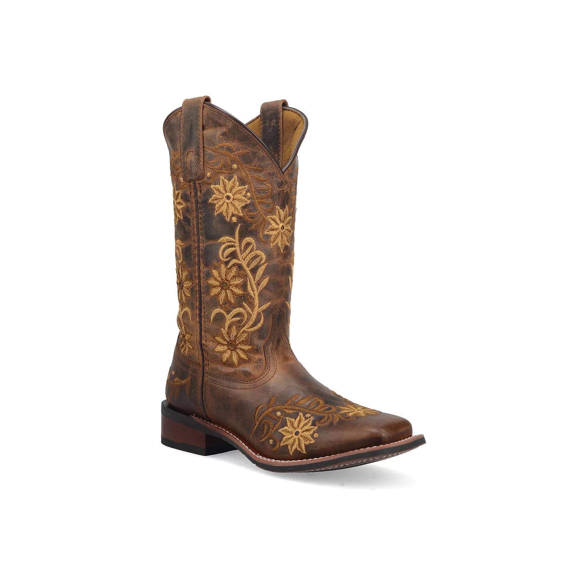 Laredo Secret Garden Women's Leather Cowboy Boots, Size: 8.5, Brown Product Image