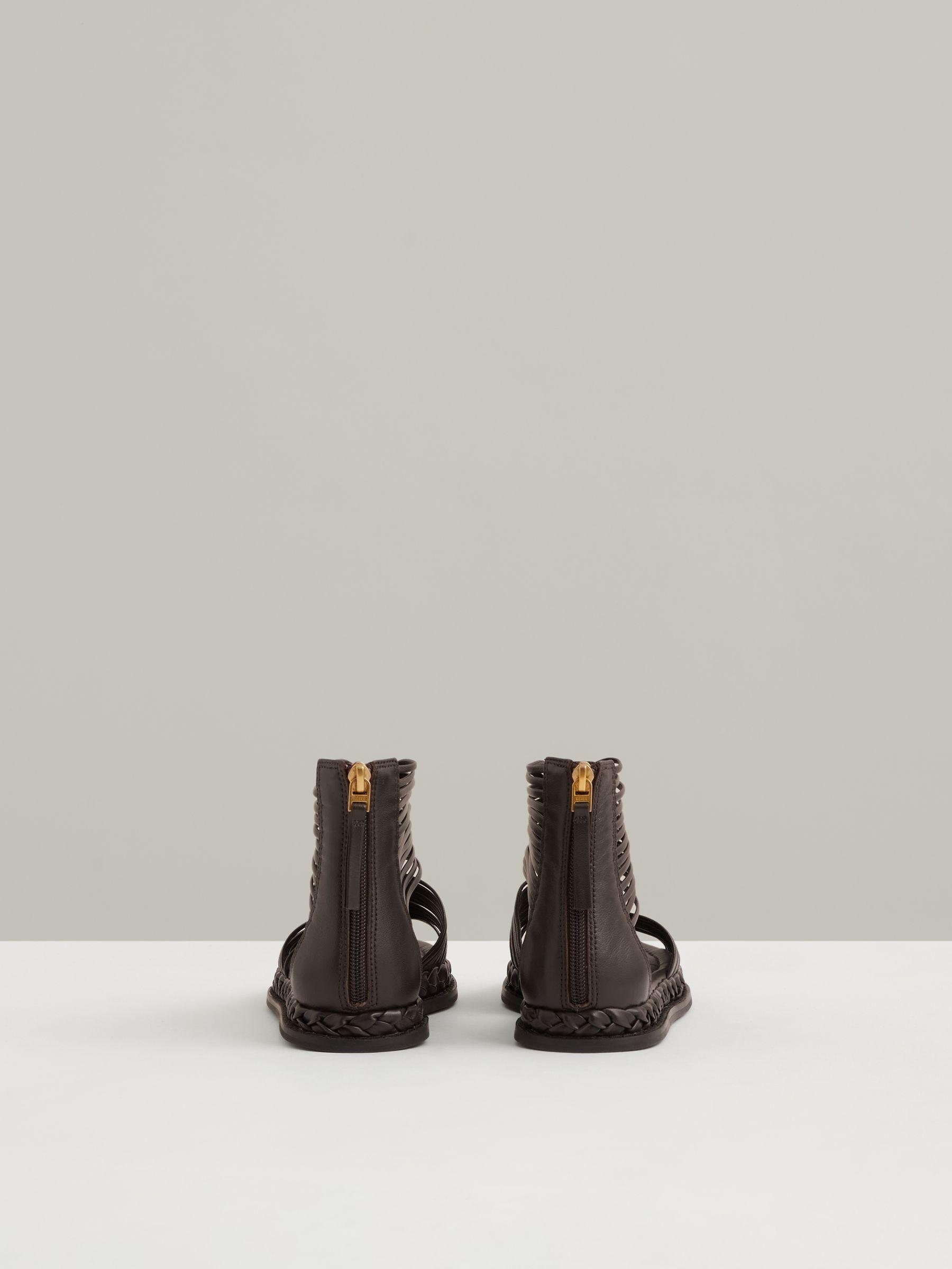 Leather Gladiator Sandals in Chocolate Product Image
