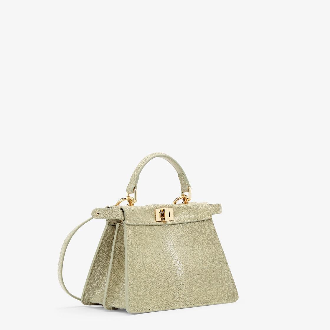 Peekaboo ISeeU PetiteSage green stingray leather bag Product Image