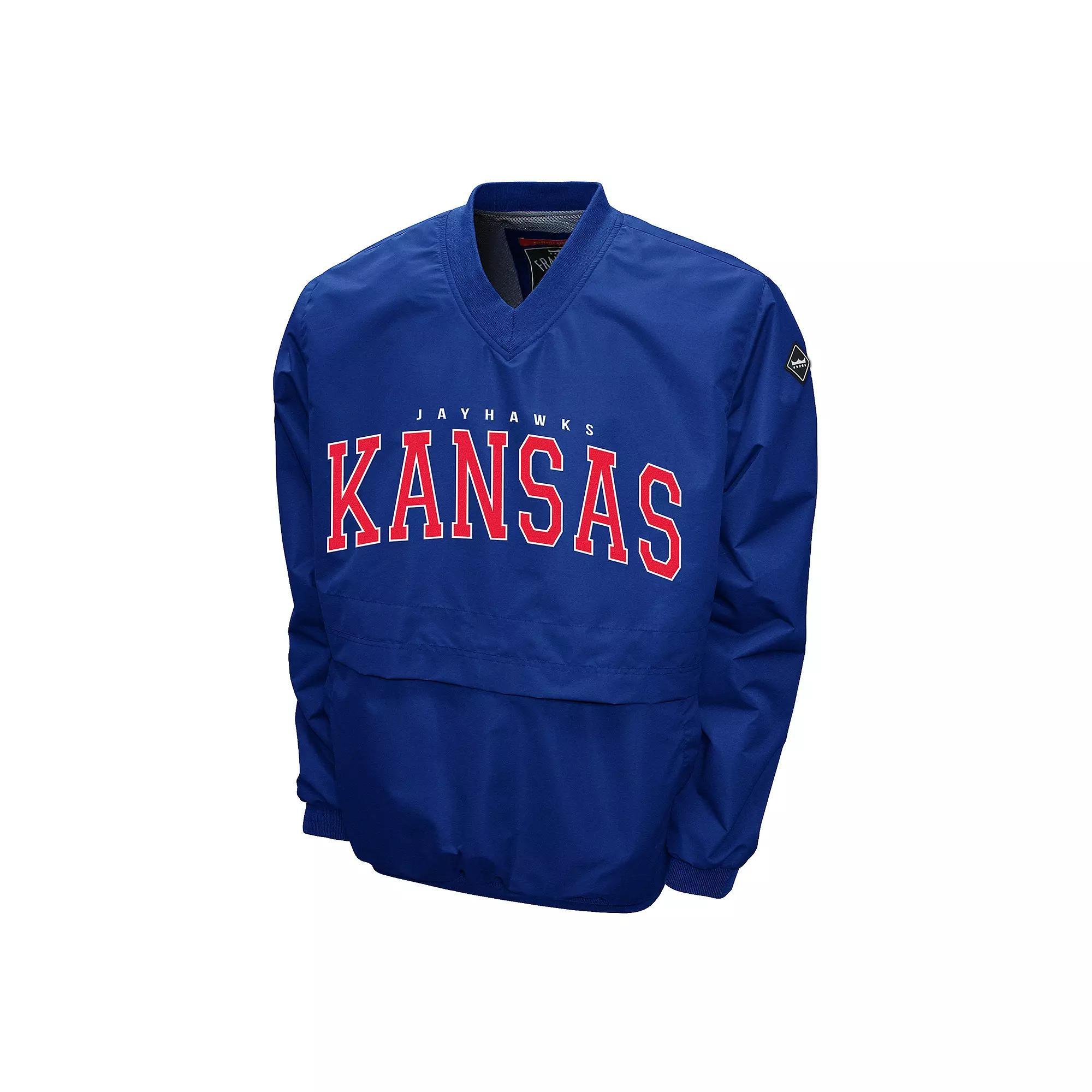 Men's Kansas Jayhawks Members Windshell Pullover, Size: XL, Blue Product Image