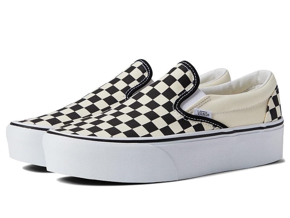 Vans Black & White Slip-On Platform Sneakers in Black/White - Product Image