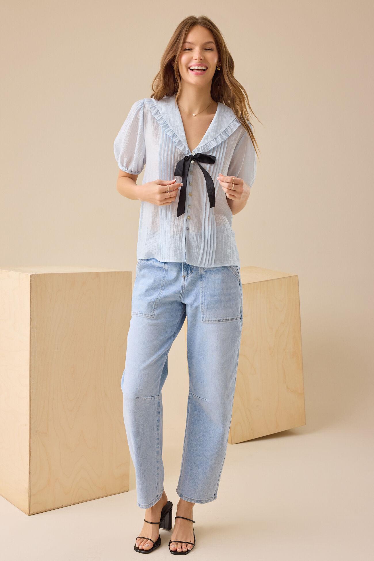 Vivienne Ruffle Collar Top Product Image