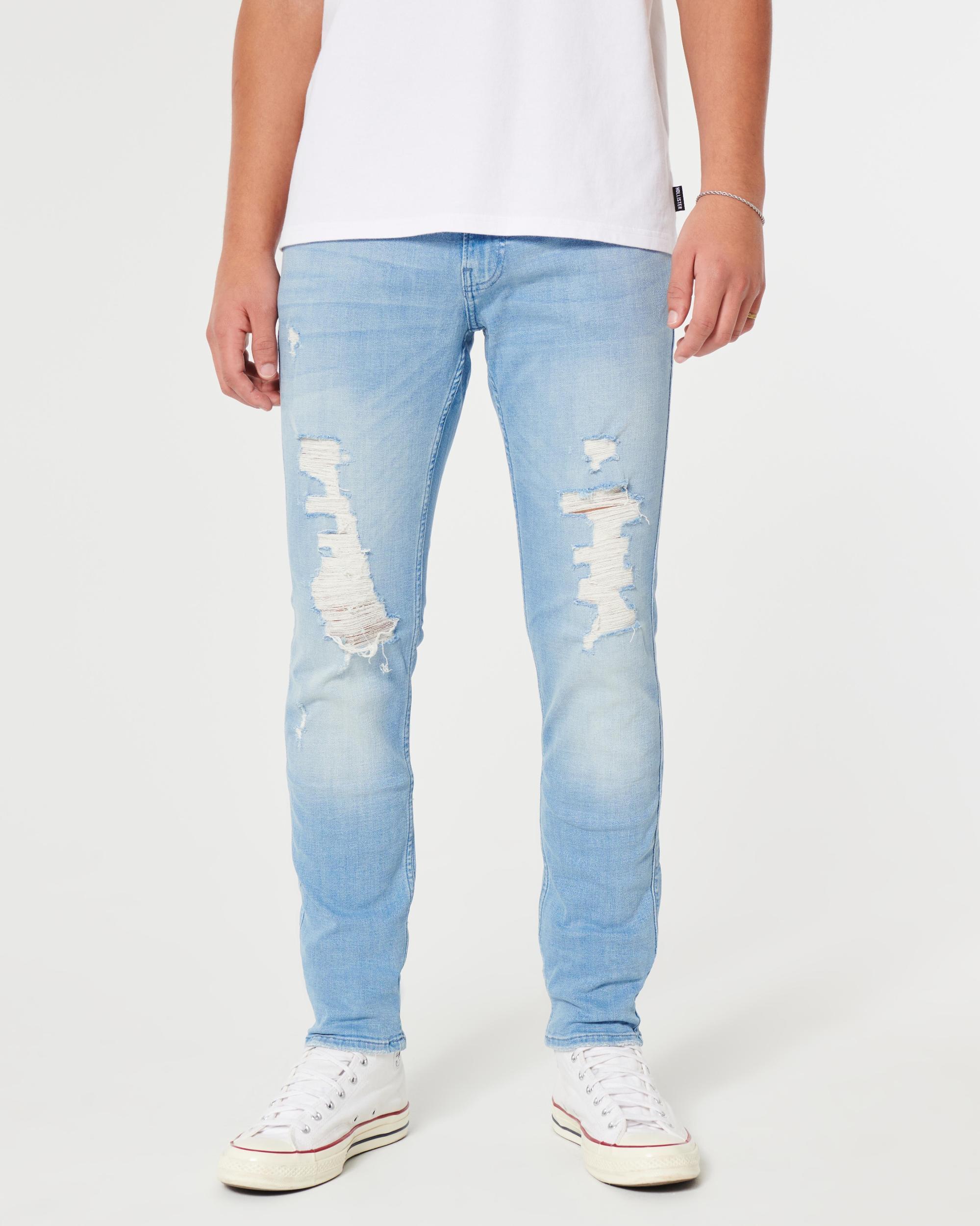 Ripped Light Wash Skinny Jeans Product Image