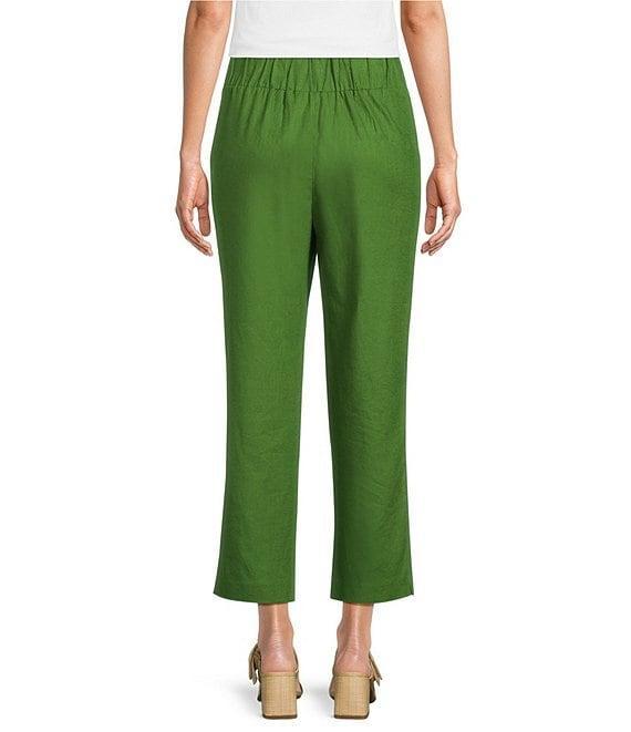 Investments Linen Blend Pull-On Straight Leg Ankle Pants Product Image