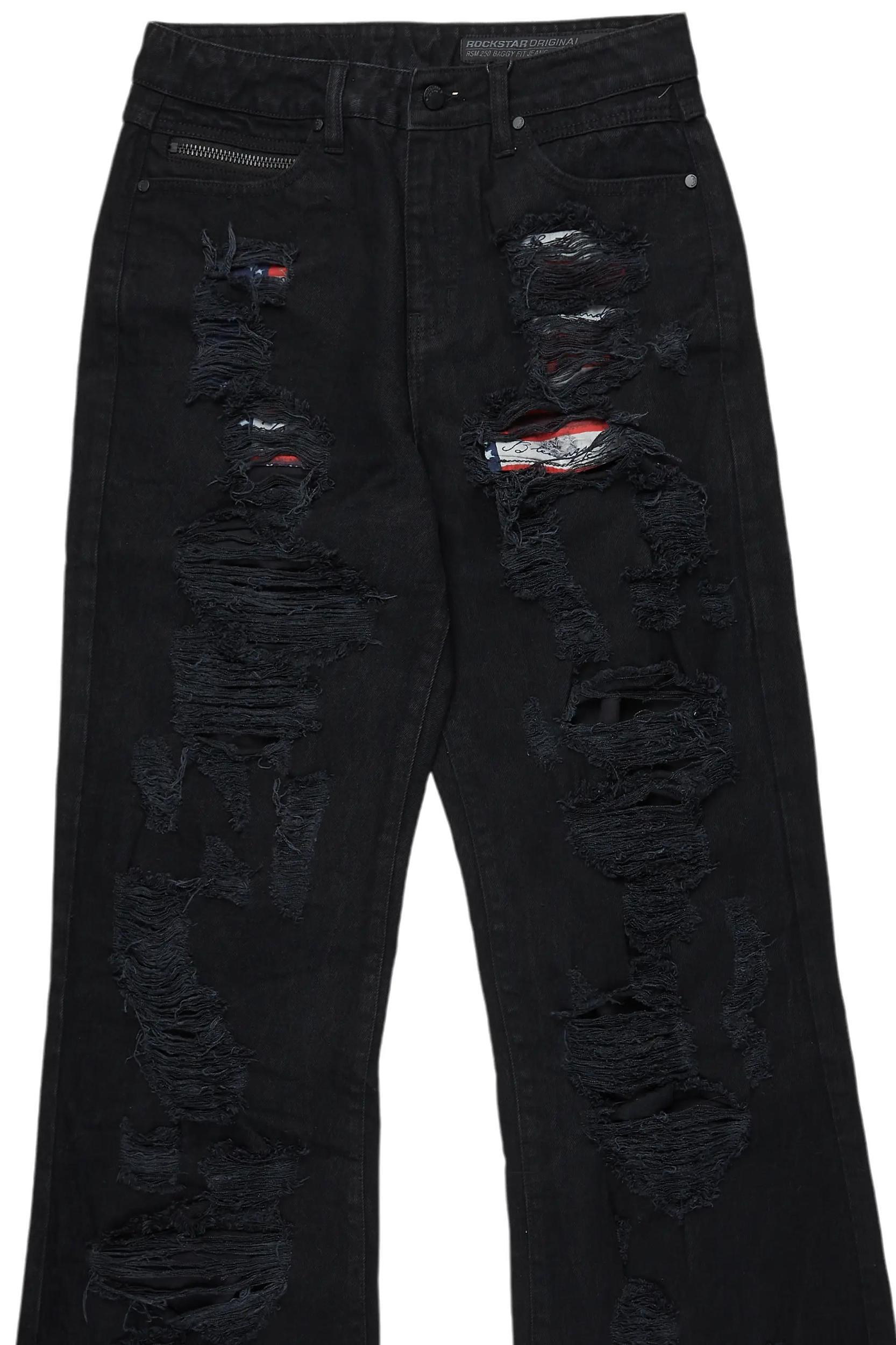 Mical Black Baggy Fit Jean Male Product Image