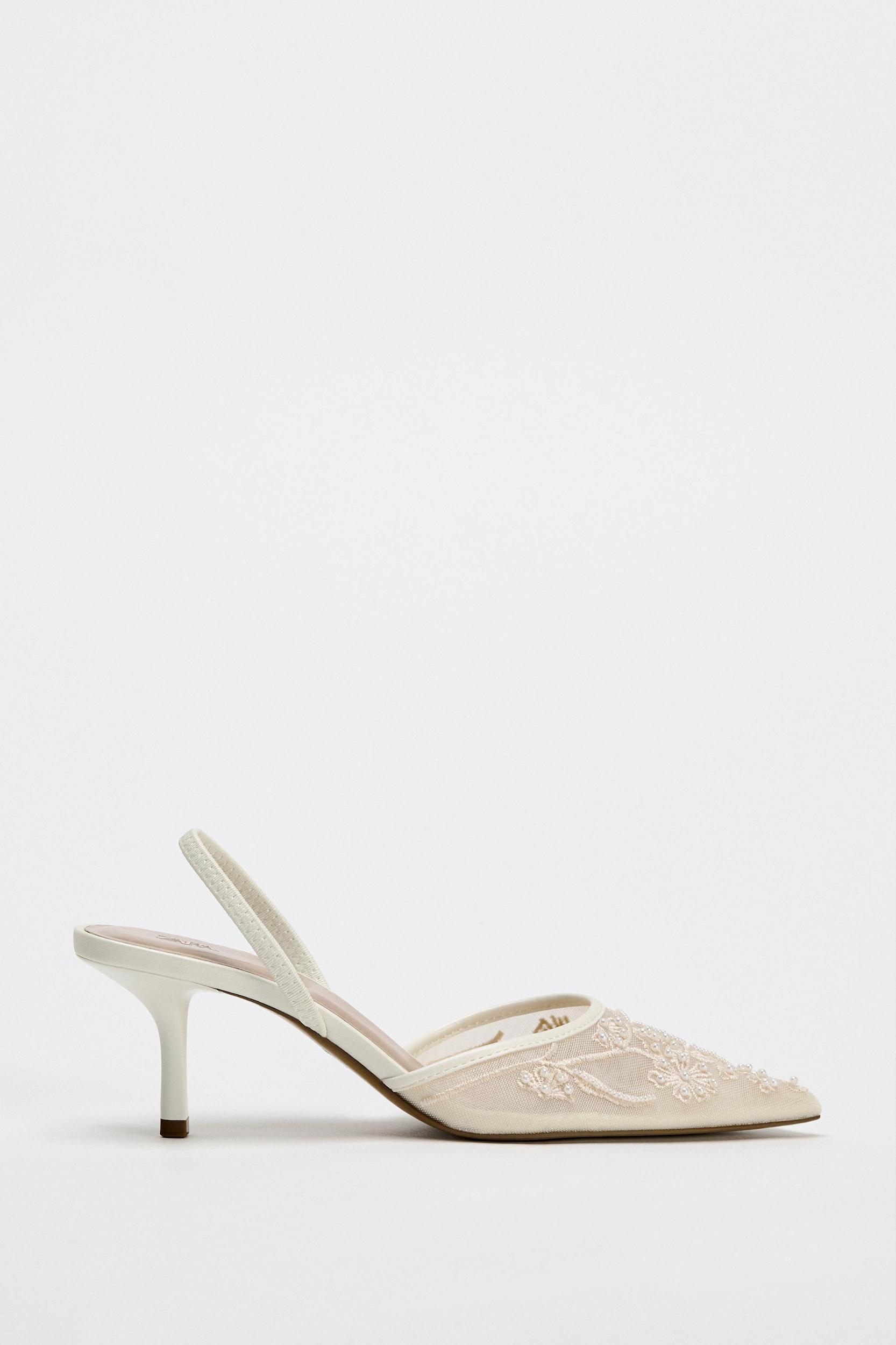 EMBROIDERED MESH SLINGBACKS Product Image