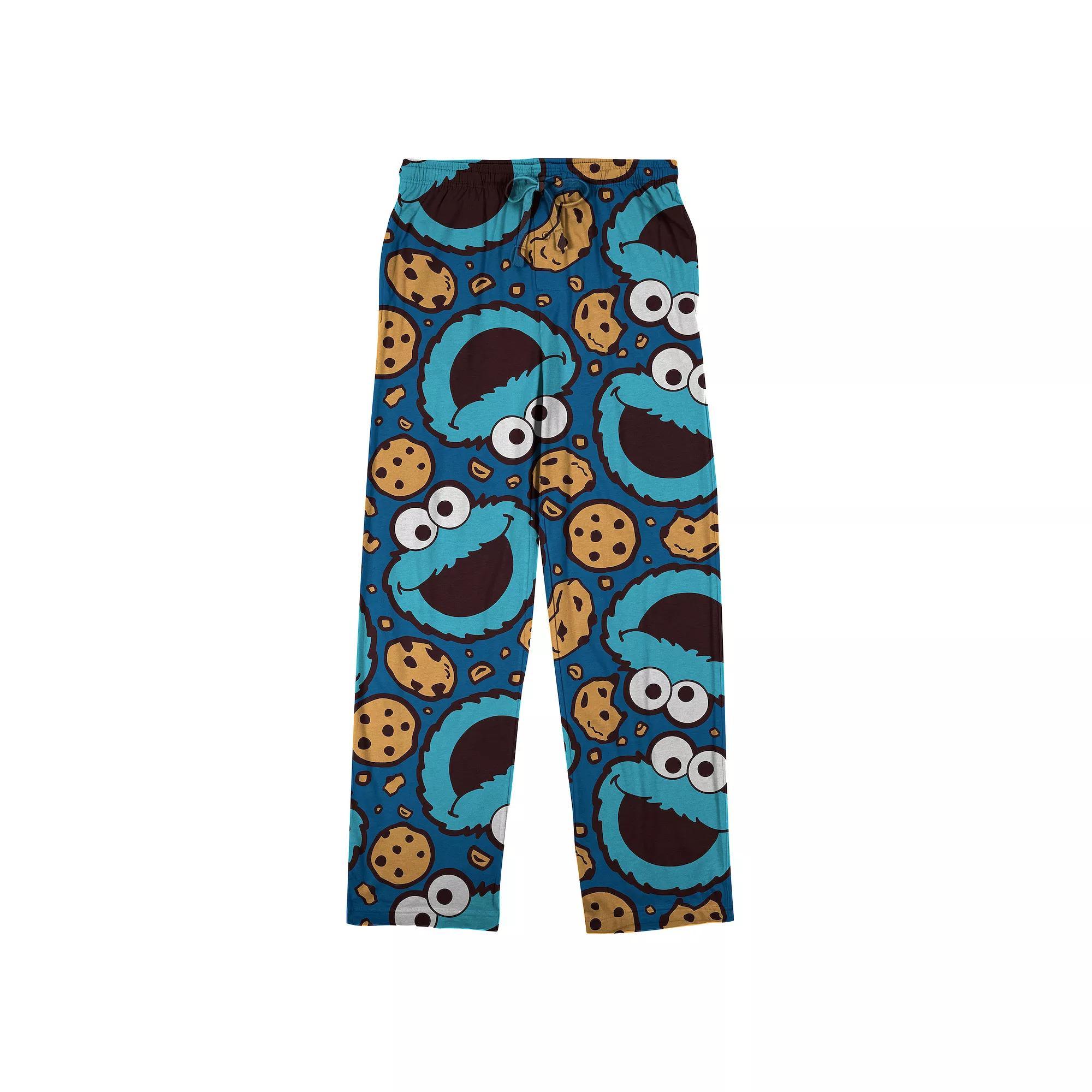 Mens Sesame Street Cookie Monster Pajama Pants Product Image