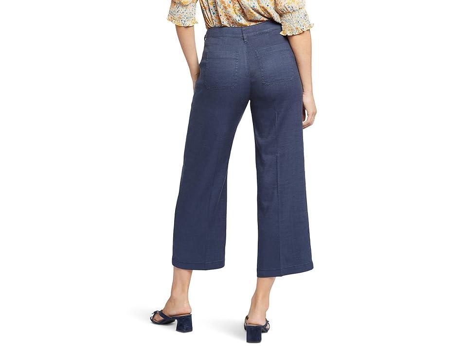 NYDJ Stretch Linen Blend High Rise Wide Leg Cargo Capri Pants Product Image
