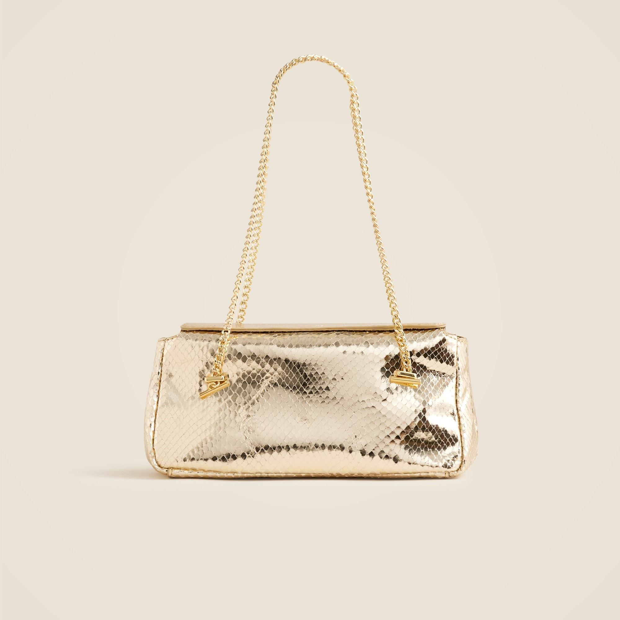 Chain-strap bag in snake-embossed leather Product Image