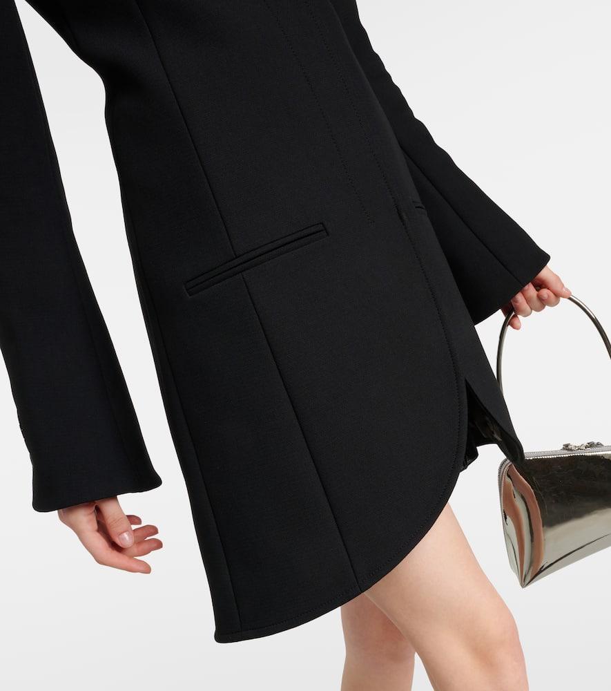 COURRÈGES Ellipse Heritage Crepe Coat In Black Product Image