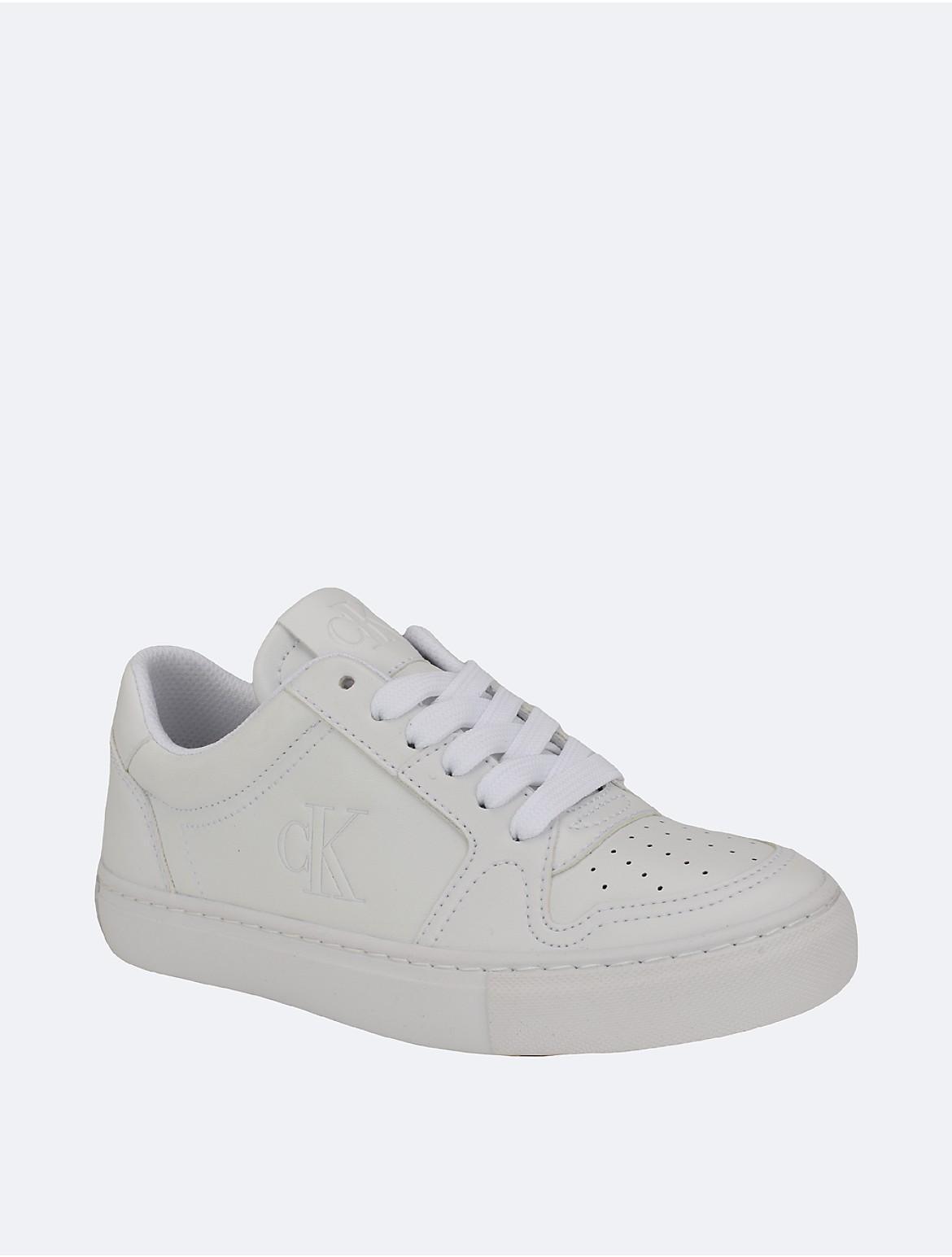 Calvin Klein Womens Womens Corha Monogram Logo Sneaker - White - 6.5 Product Image