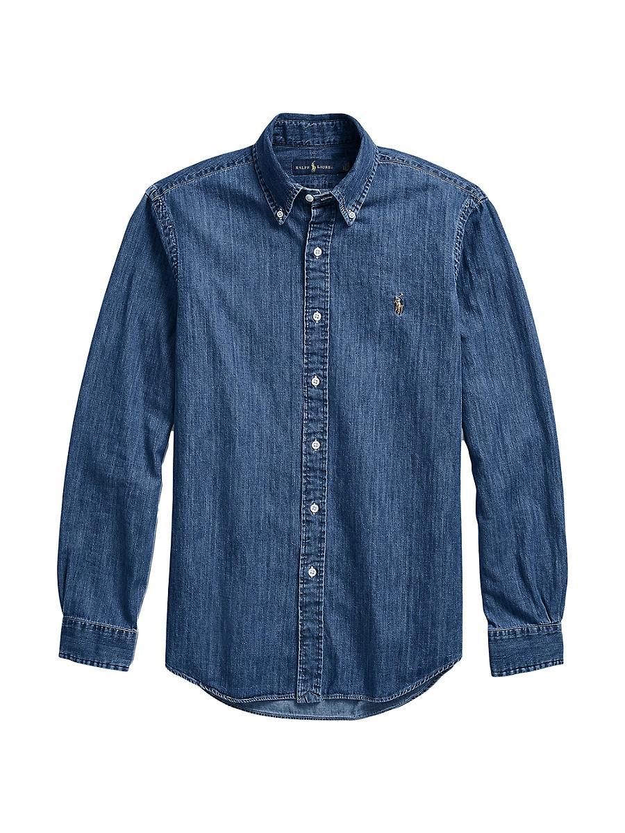 Polo Ralph Lauren Classic Fit Long Sleeve Denim Cotton Button Down Shirt Product Image