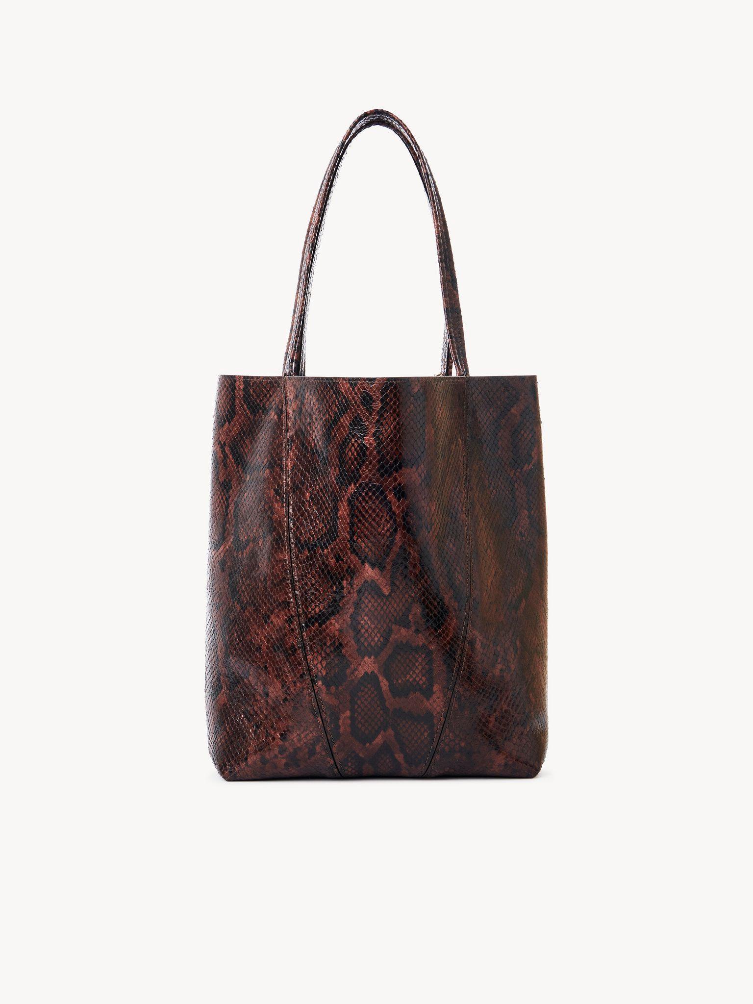 Chloé Spin tote bag in python-effect leather Product Image