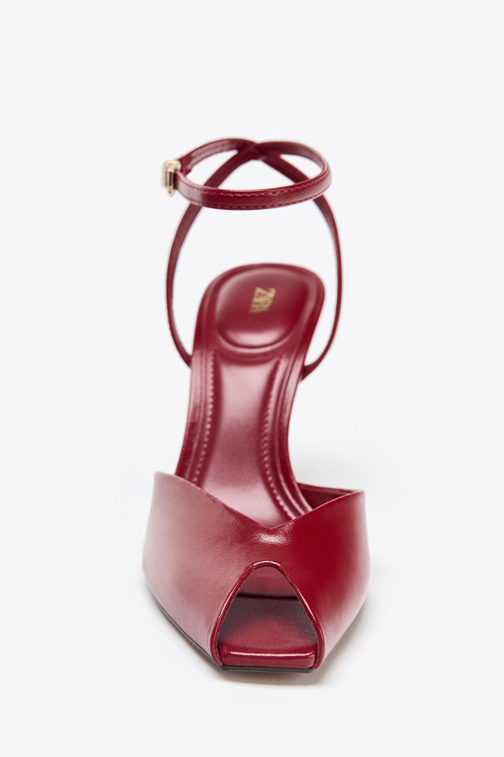 STILETO HEELED ANKLE STRAP SANDALS Product Image