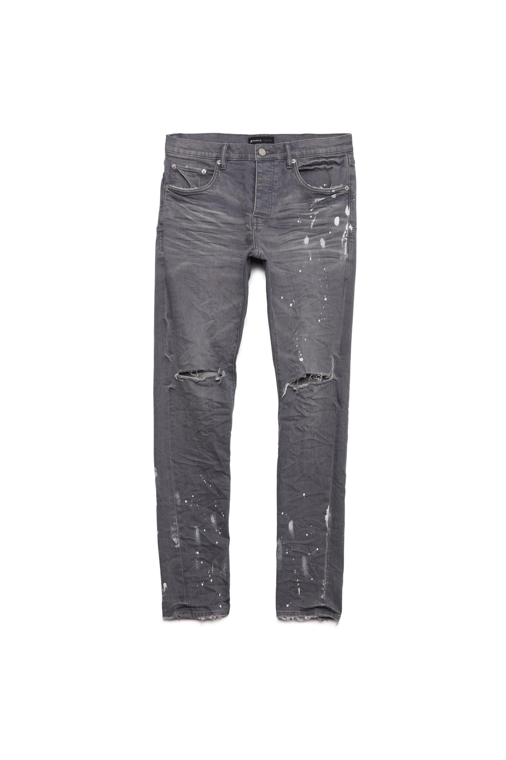 P001 Worn Grey Knee Slit Male Product Image