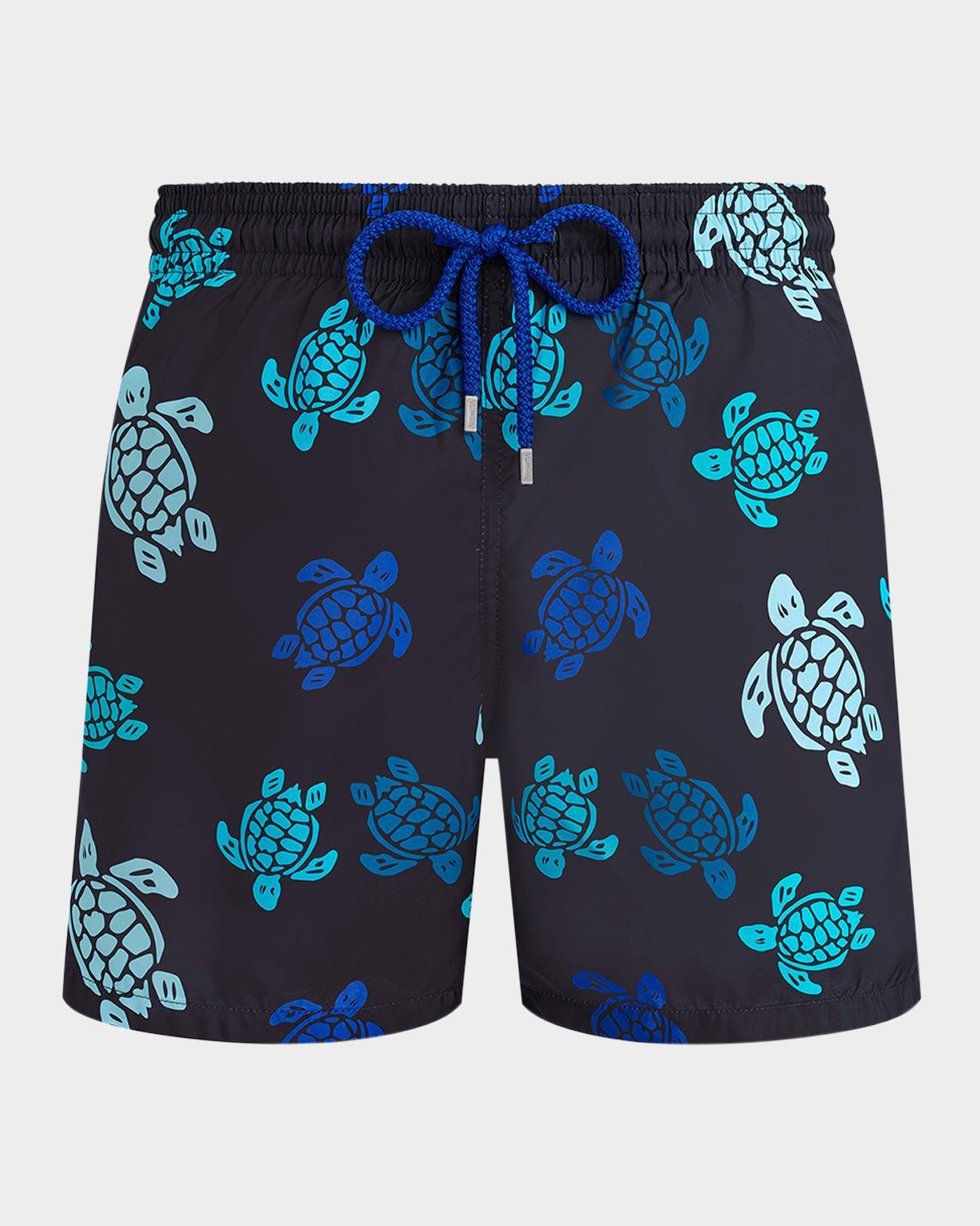 Mens Multicolor Turtle-Print Swim Shorts Product Image