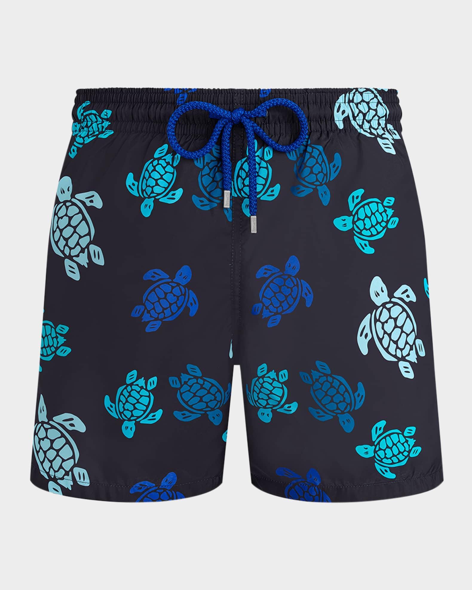 Men's Multicolor Turtle-Print Swim Shorts Product Image