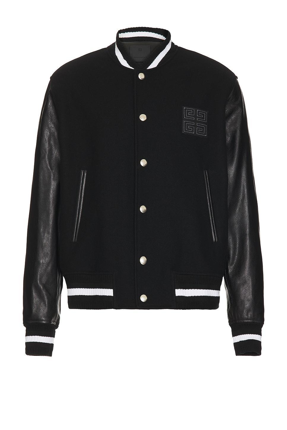 Mix Material Varsity Jacket Product Image