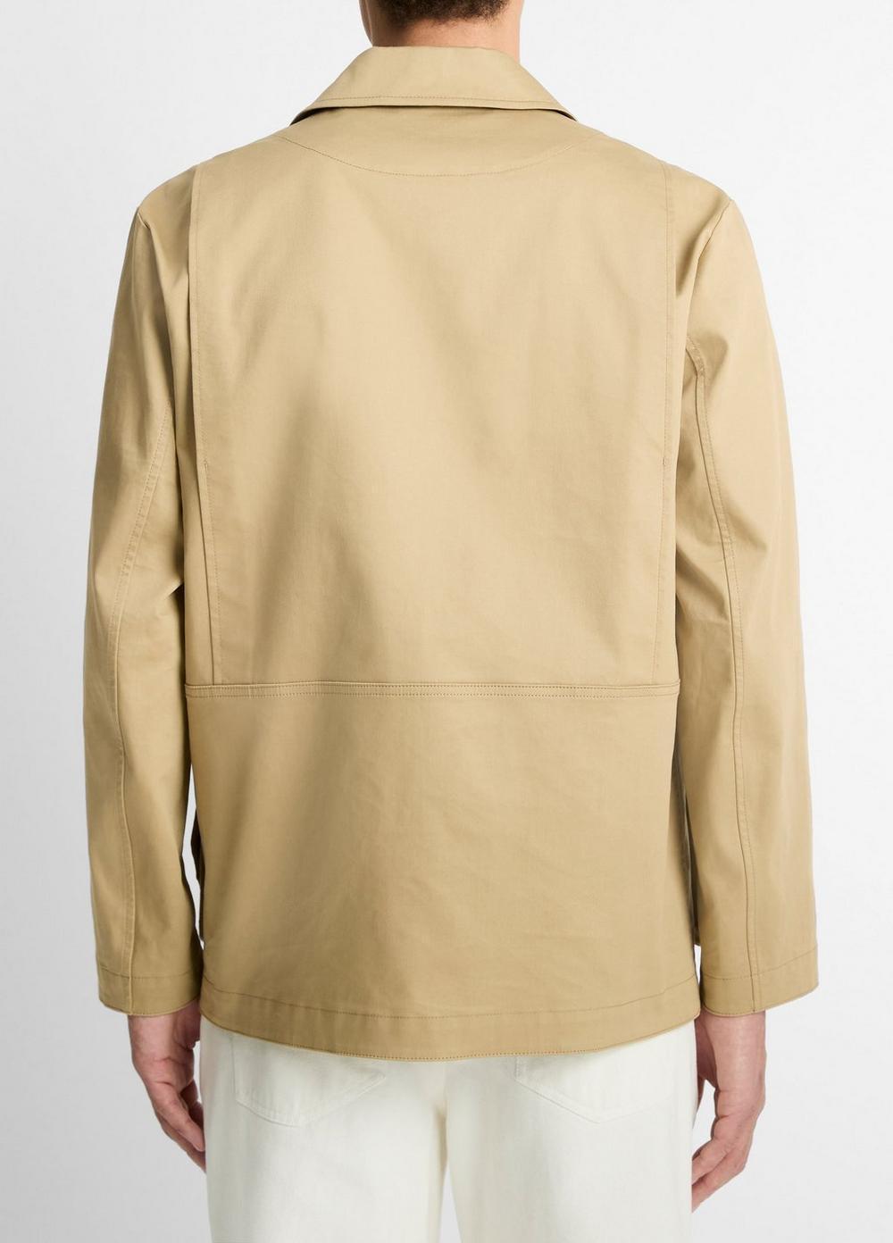 Mens Italian Bonded Cotton Hunting Jacket, Beachwood/olive Leaf, Size XL Vince Product Image