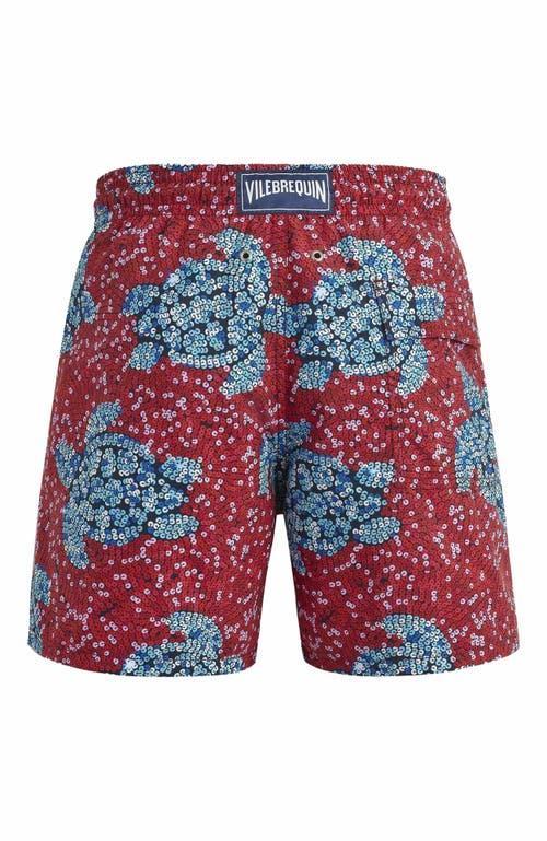 Mens Turtle Sequin Trompe Loeil Swim Trunks Product Image