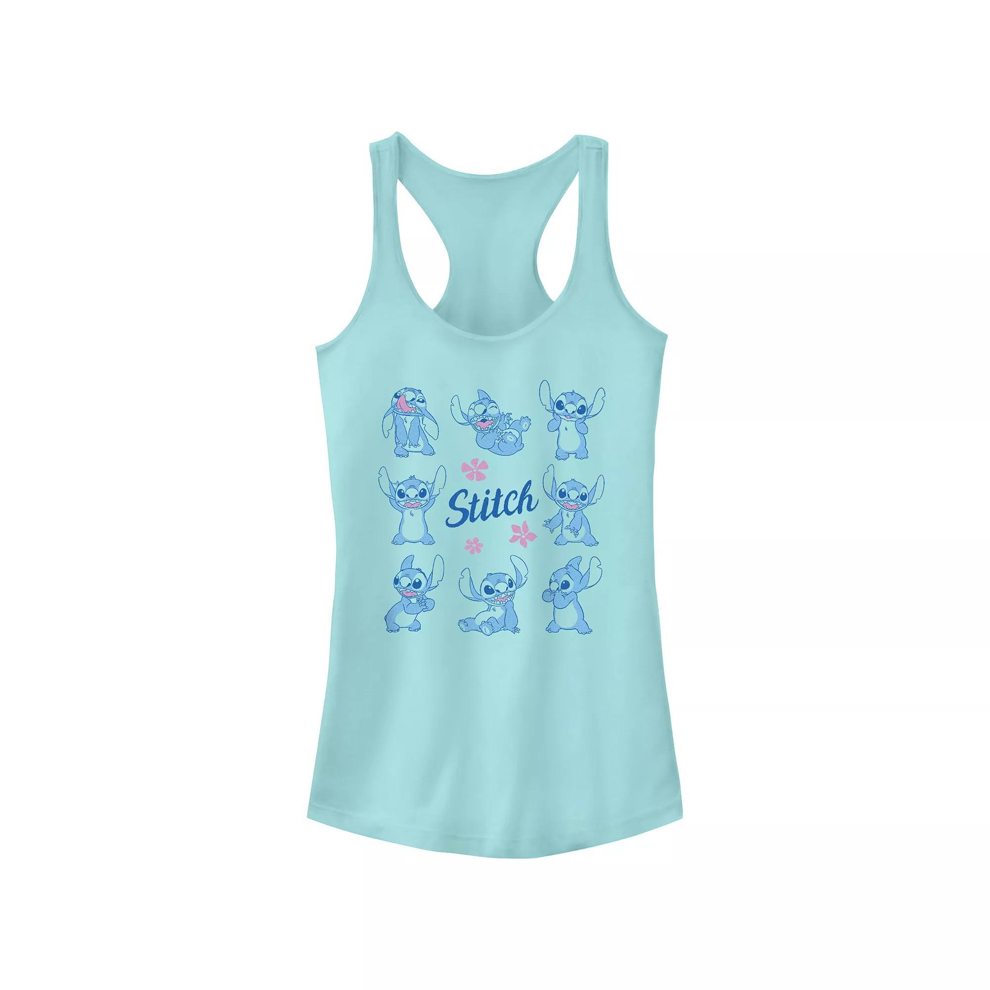 Disney's Lilo & Stitch Expressions And Flowers Juniors' Racerback Tank Top, Girl's, Size: XXL, Cancun Product Image