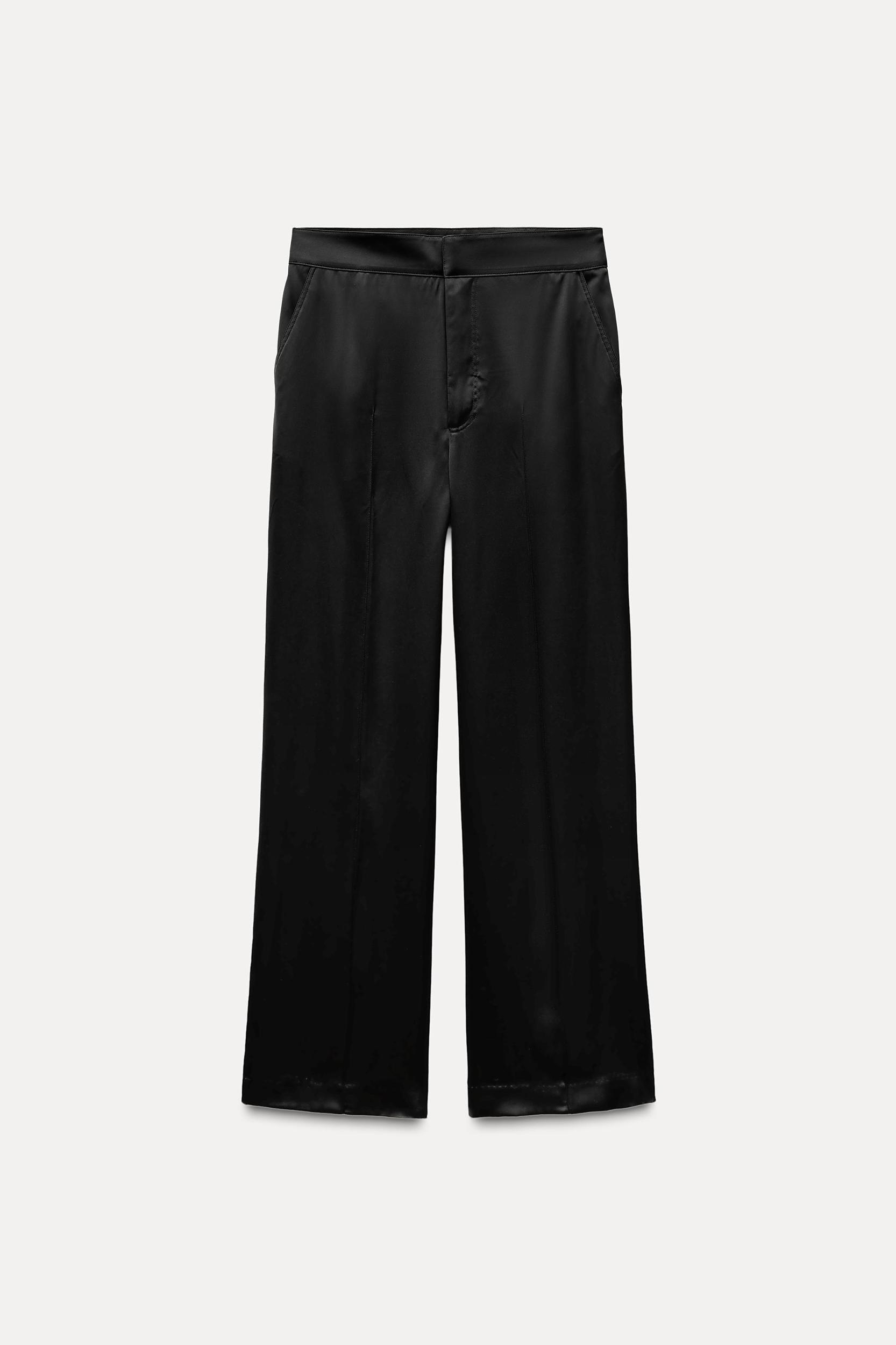 SATIN EFFECT STRAIGHT LEG PANTS ZW COLLECTION Product Image