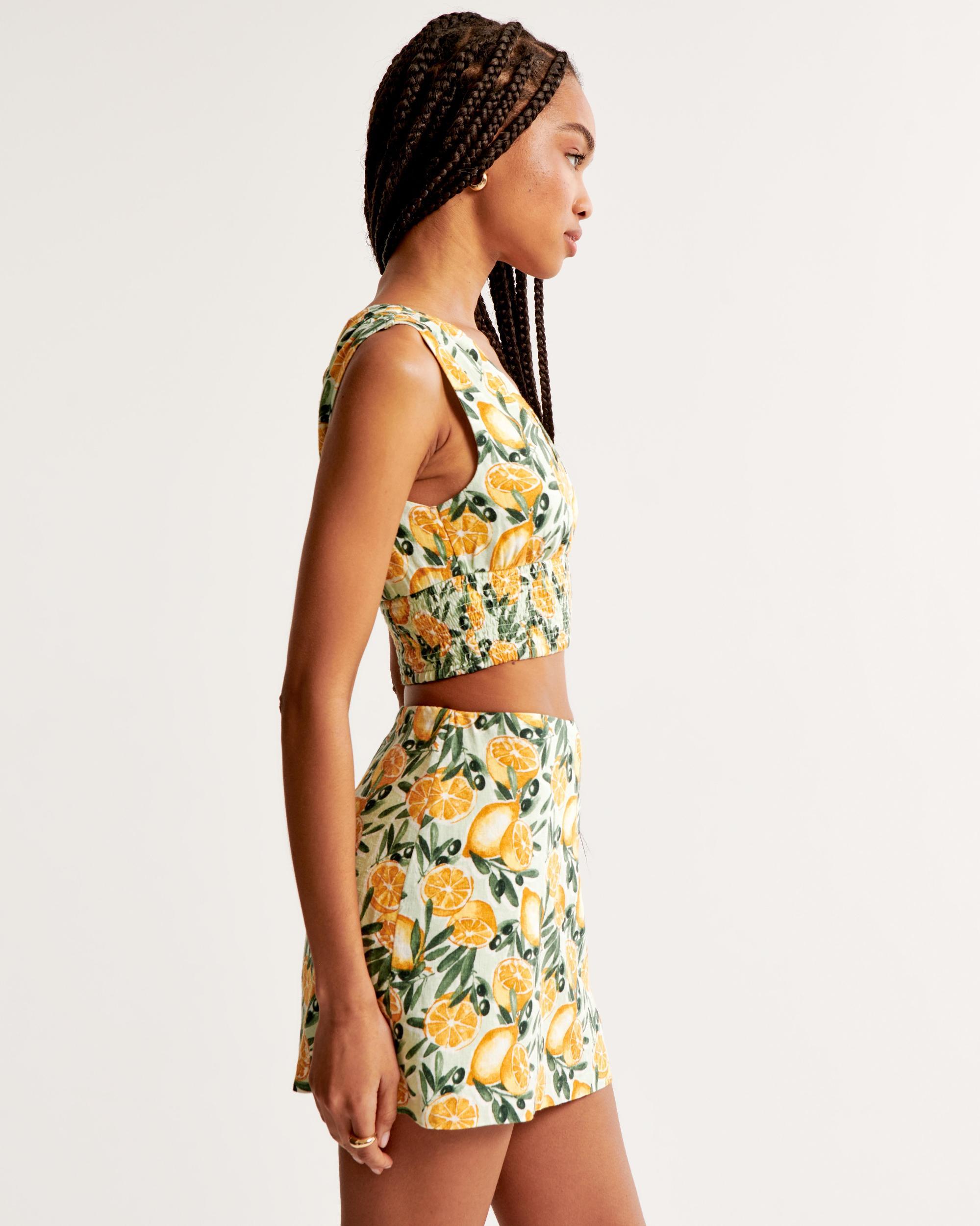 The A&F Scarlett Linen-Blend Mini Skort Product Image