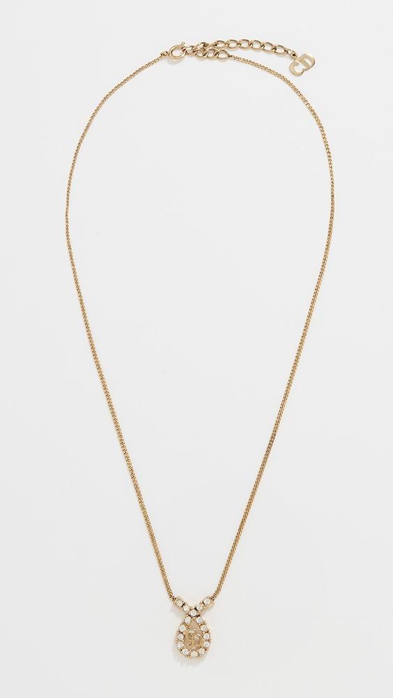 What Goes Around Comes Around Dior Gold Crystal CD Necklace | Shopbop Product Image