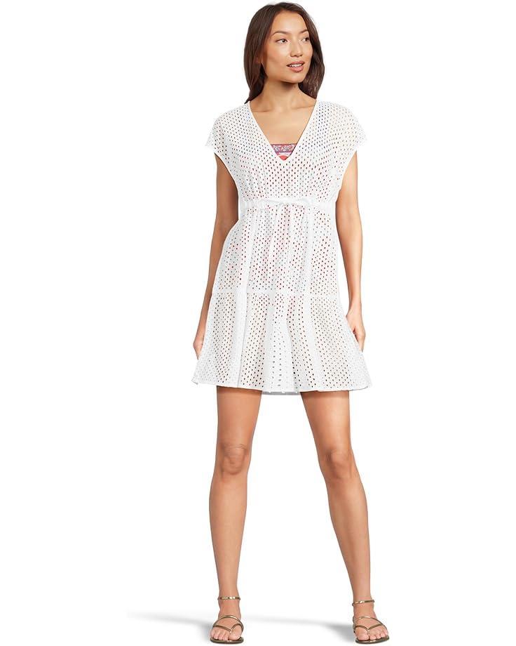 Women's Tommy Bahama Eyelet Cove Vneck Short Dress Product Image