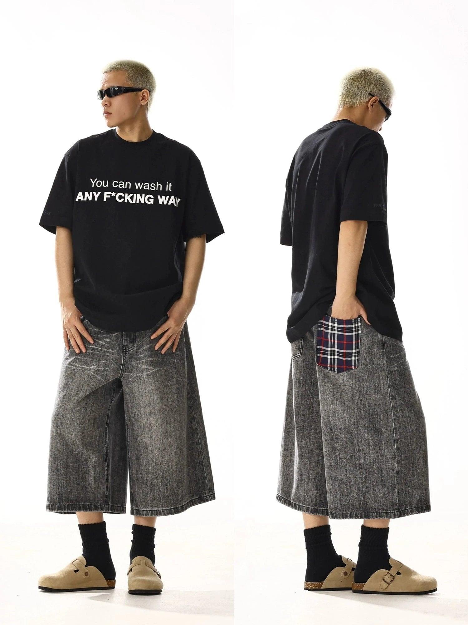 RT No. 13038 WASHED LONG DENIM JEANS Product Image