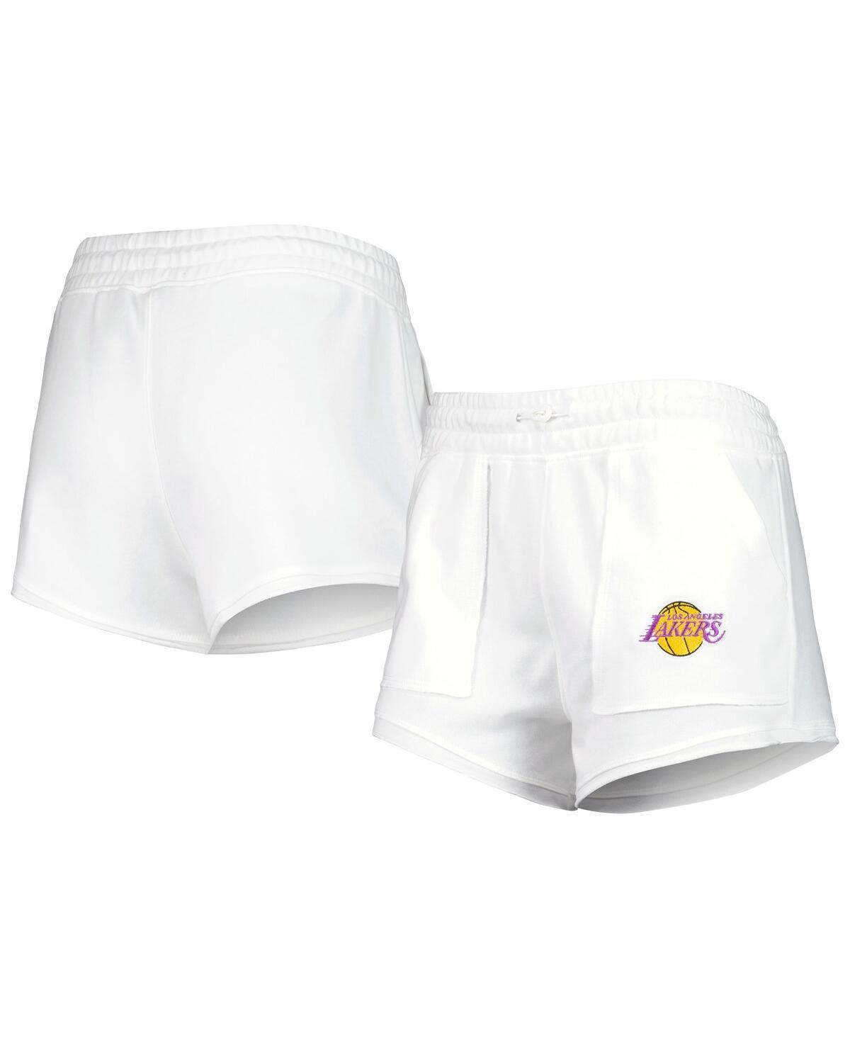 Women's Concepts Sport  White Los Angeles Lakers Sunray Shorts, Size: Medium Product Image