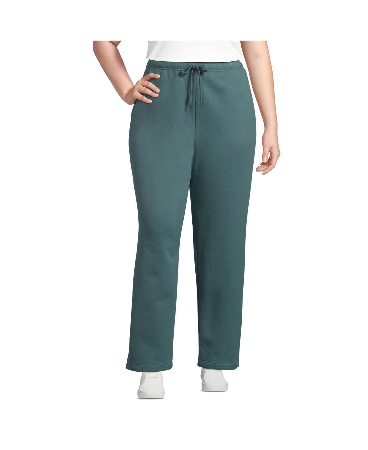 Plus Size Lands' End Fleece High-Rise Relaxed Straight Leg Pants, Women's, Size: 2XL, Gray Grey Product Image