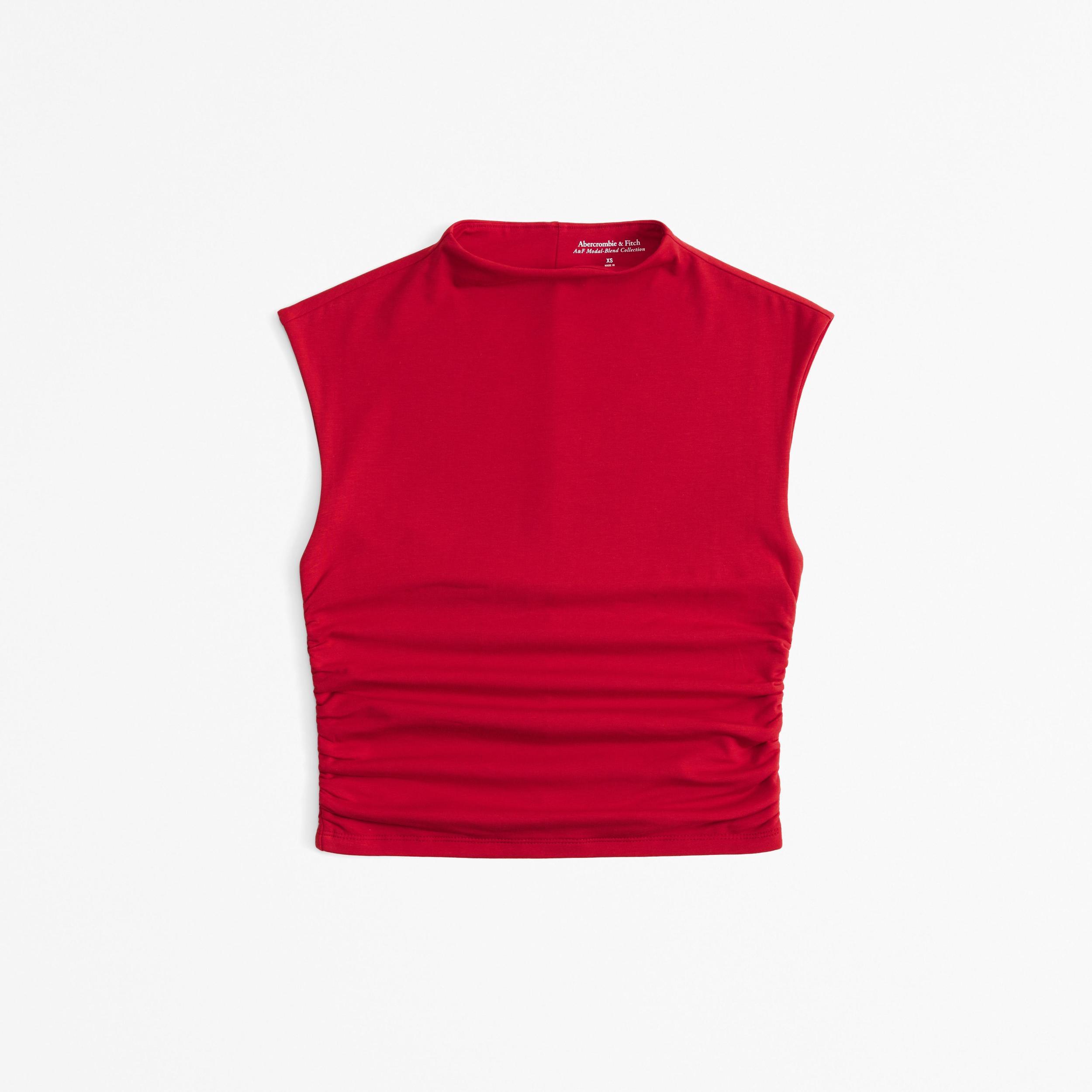Long-Sleeve Grown-On Mockneck Top Product Image