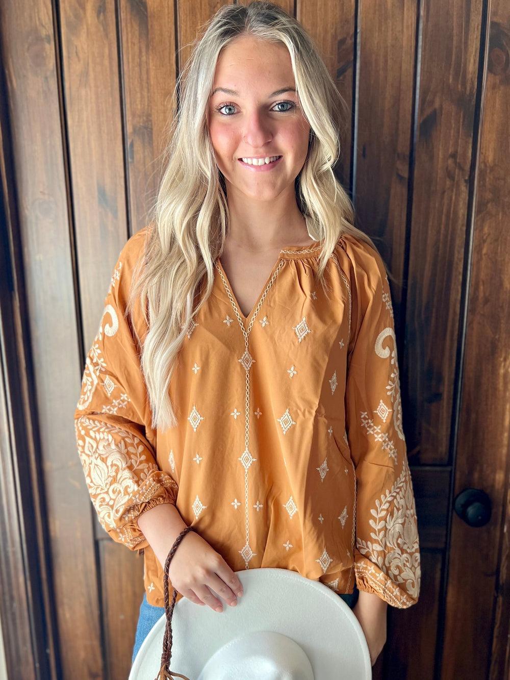 Embroidered Sunrise Top* Product Image