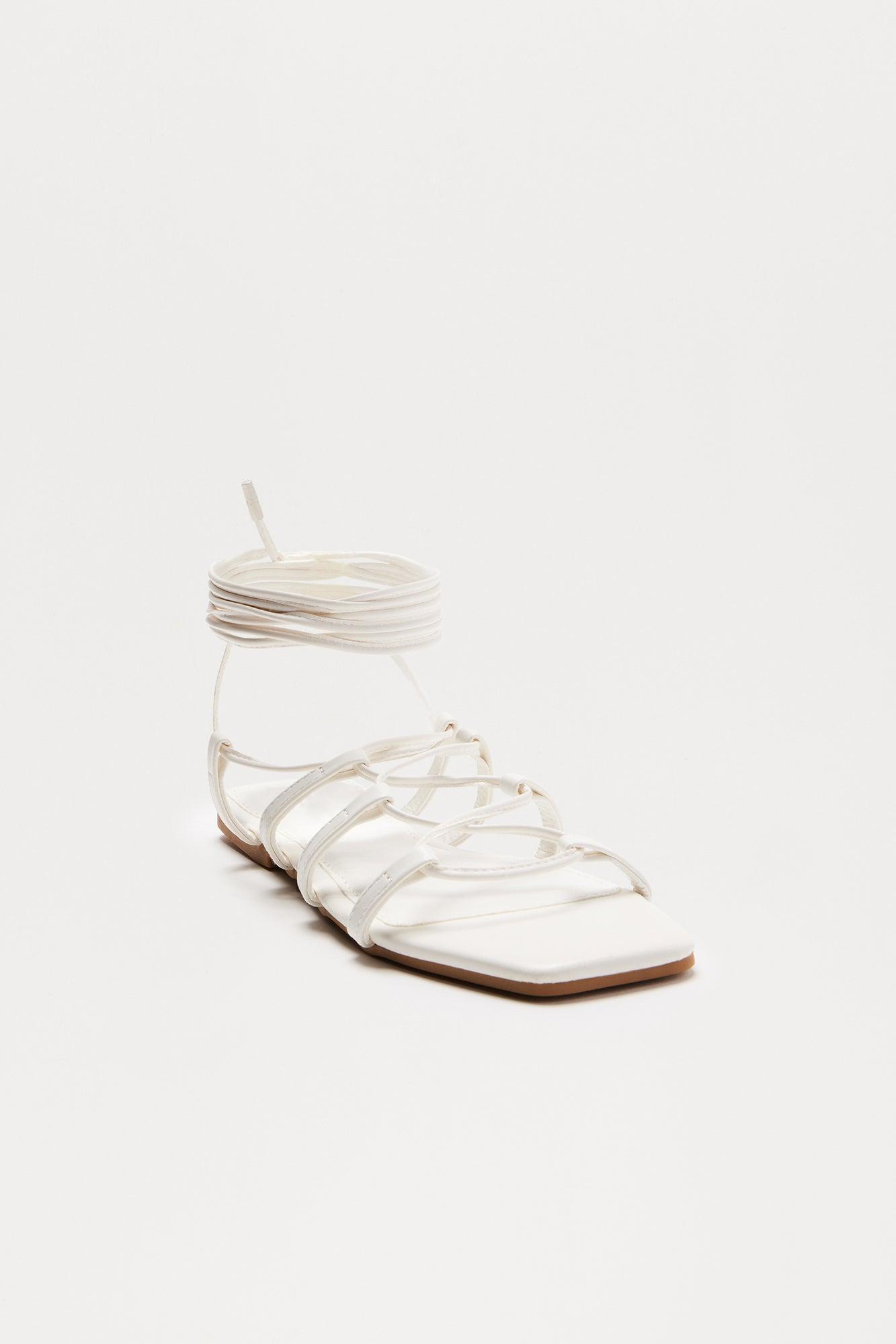 Lyle Wrap Up Sandals - White Product Image