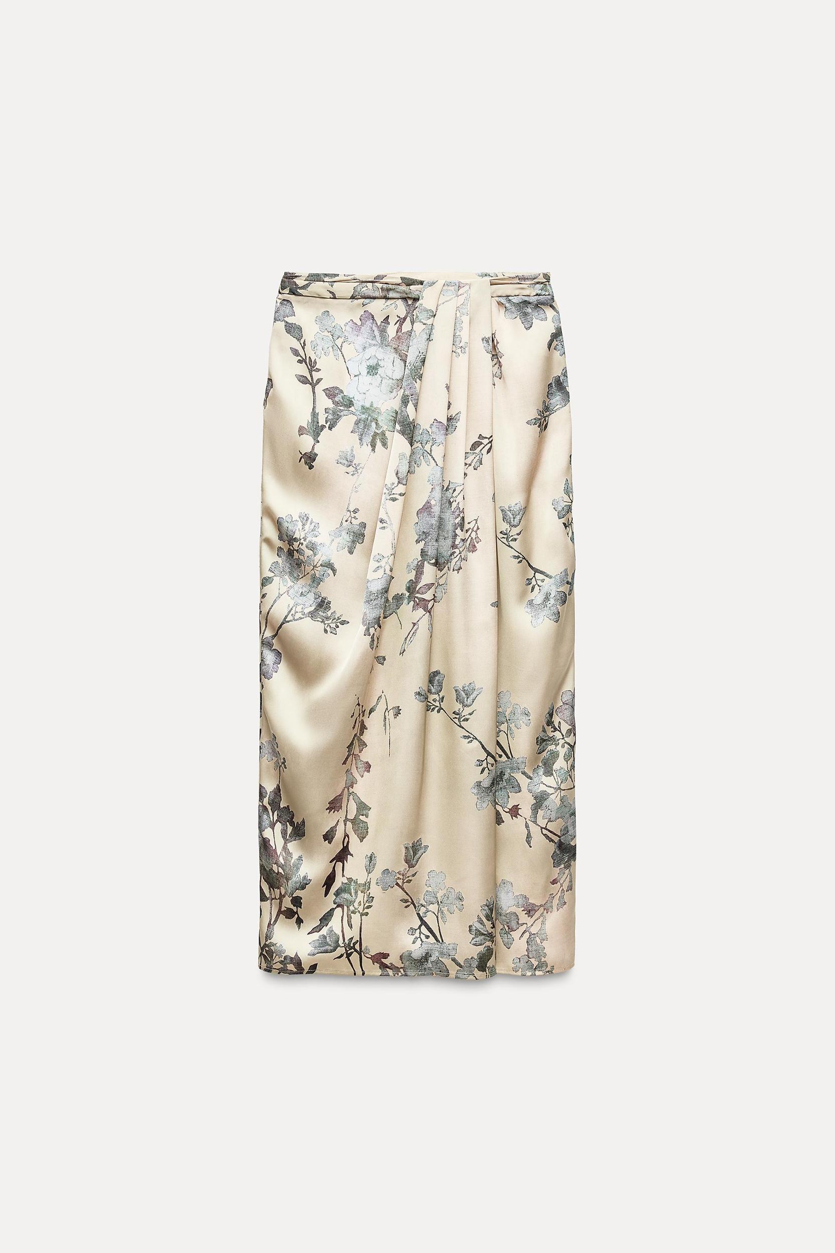 PRINTED PLEAT MIDI SKIRT Product Image