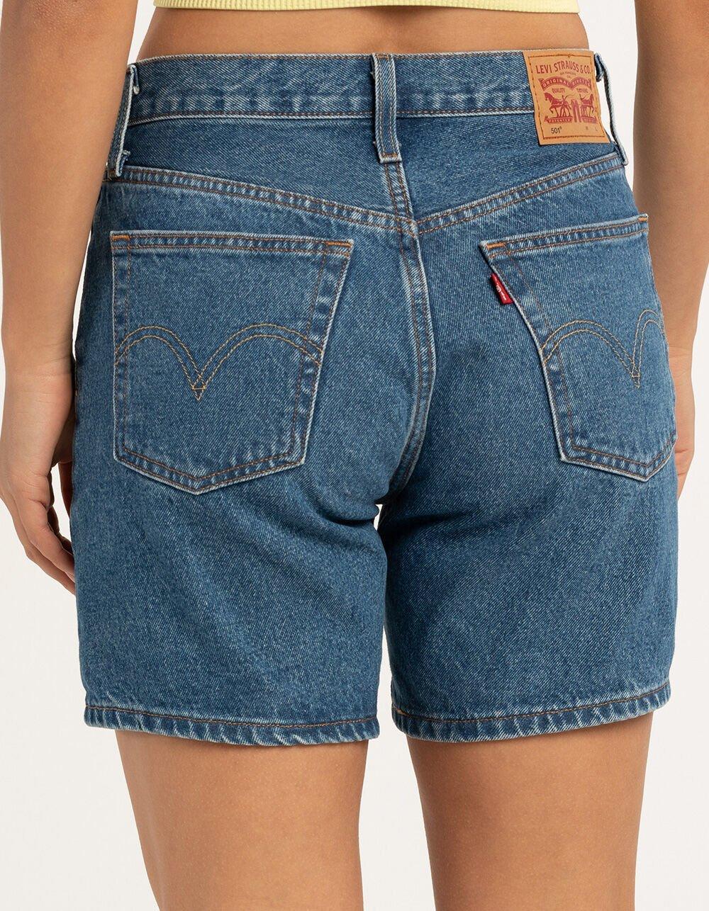 LEVI'S 501 Mid Thigh Womens Denim Shorts - Oxnard Choice - MED BLAST Product Image