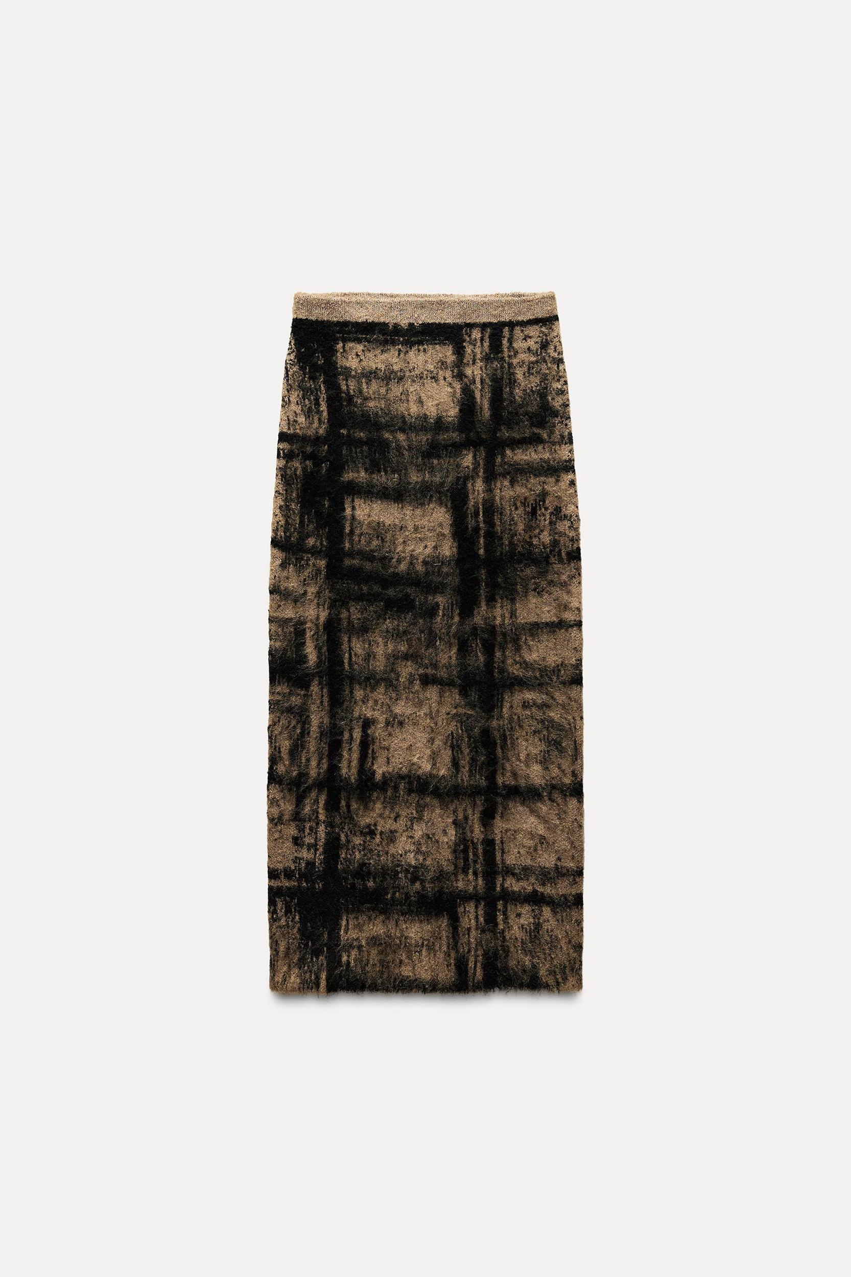 PLAID JACQUARD KNIT SKIRT Product Image