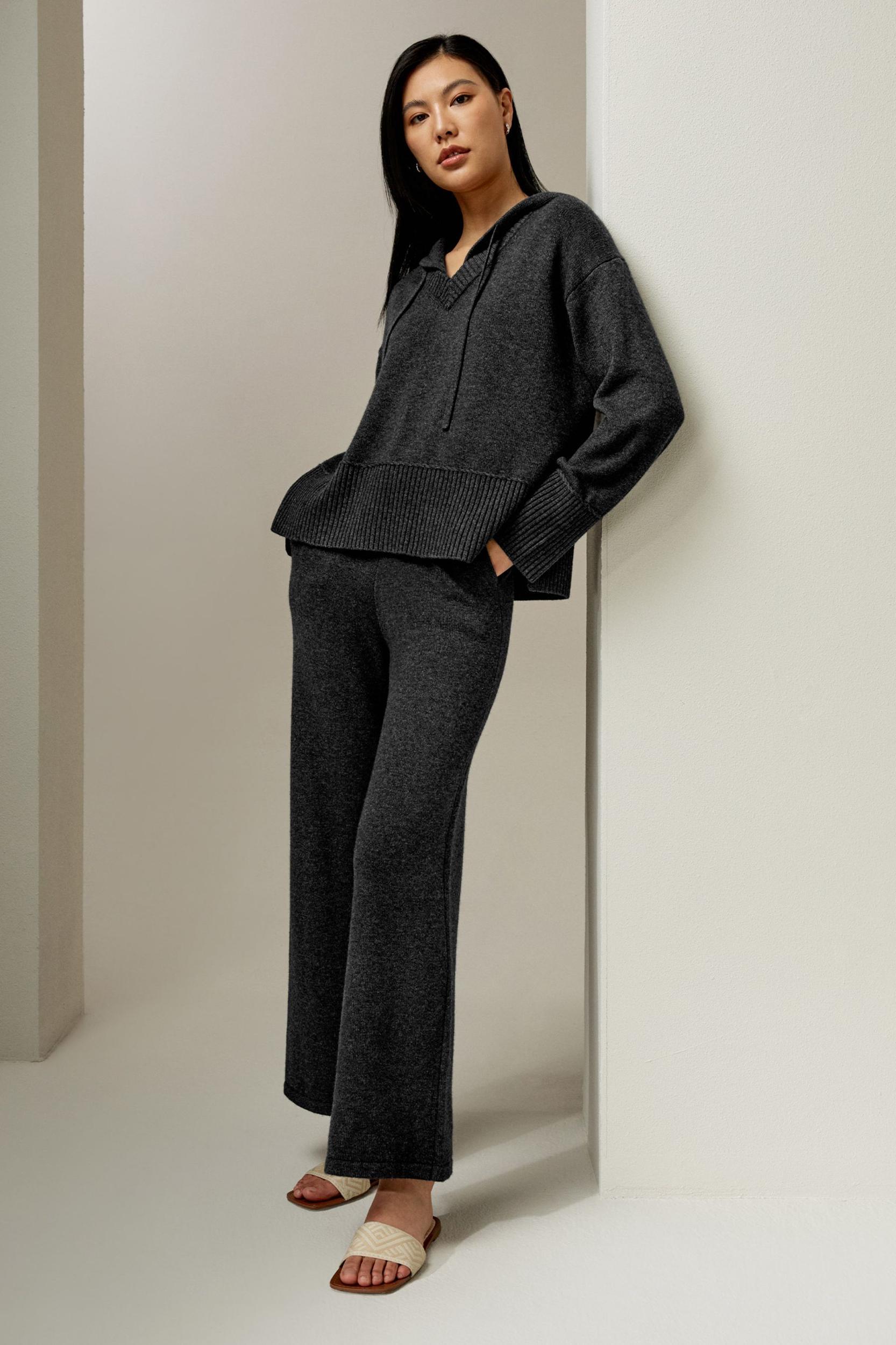 Merino Wool Jersey Wide-Leg Pants Product Image