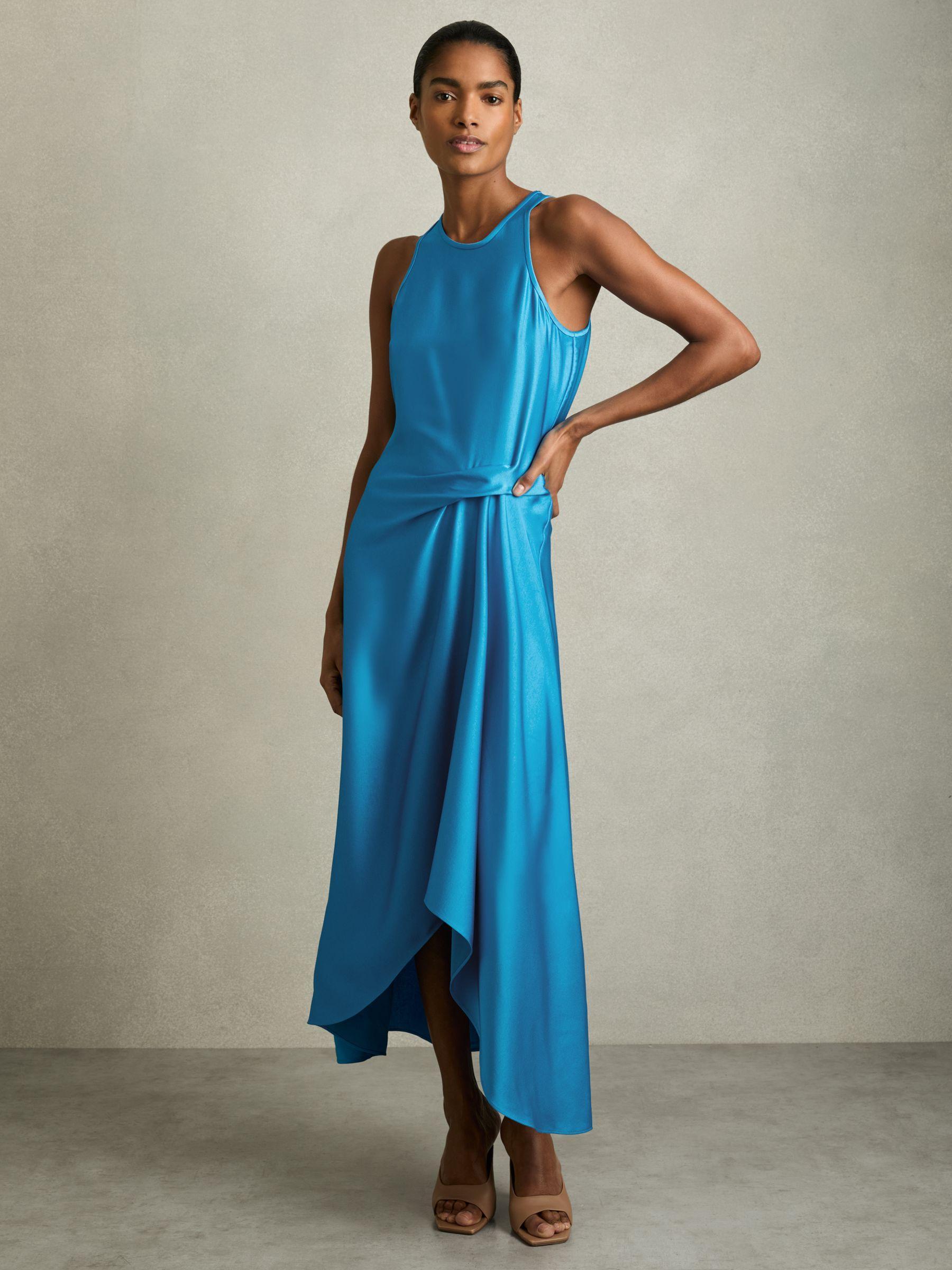 Petite Linen Belted Sleeveless Midi Dress in Neutral Product Image