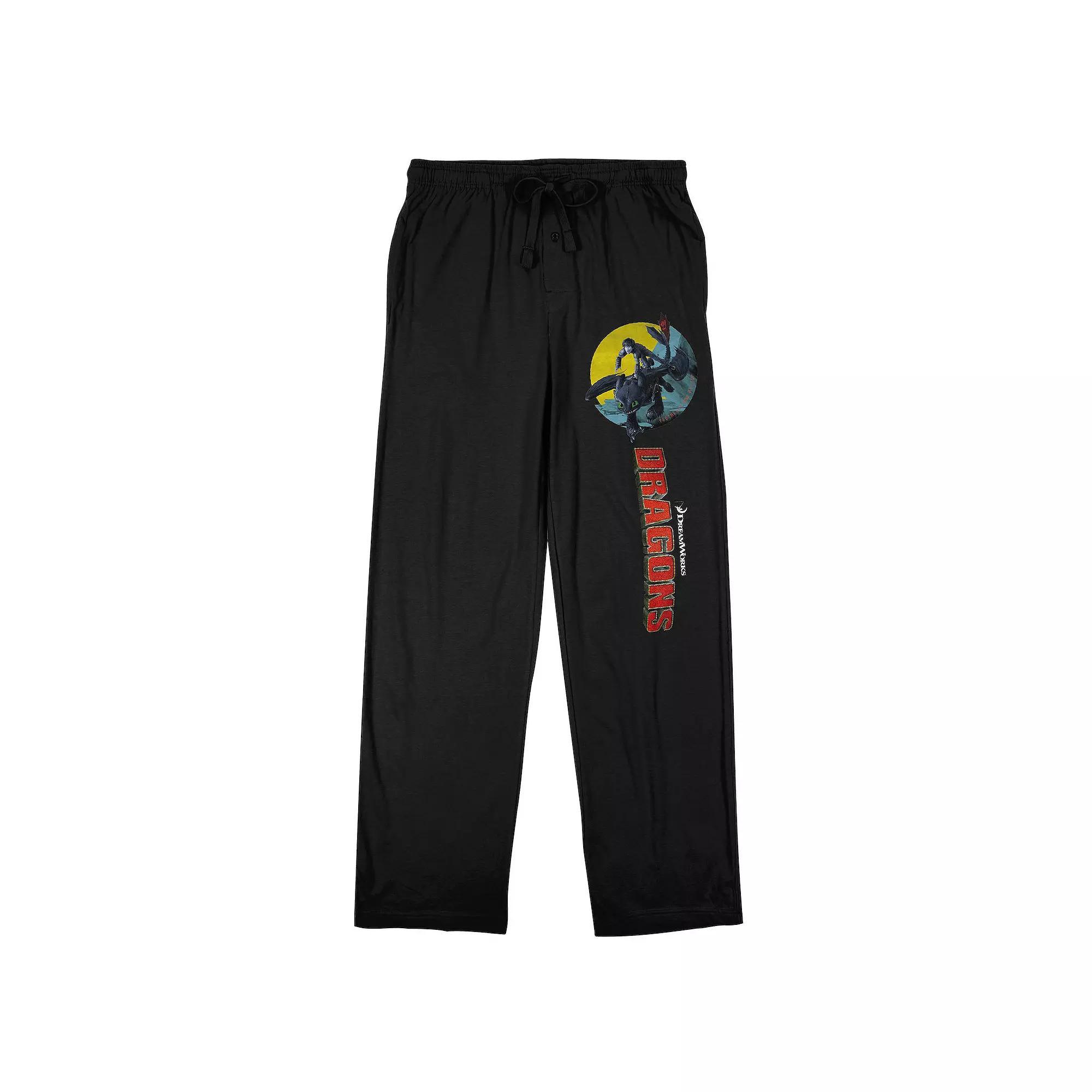 Men's Jurassic Park Logo Sleep Pants, Size: Small, Black Product Image