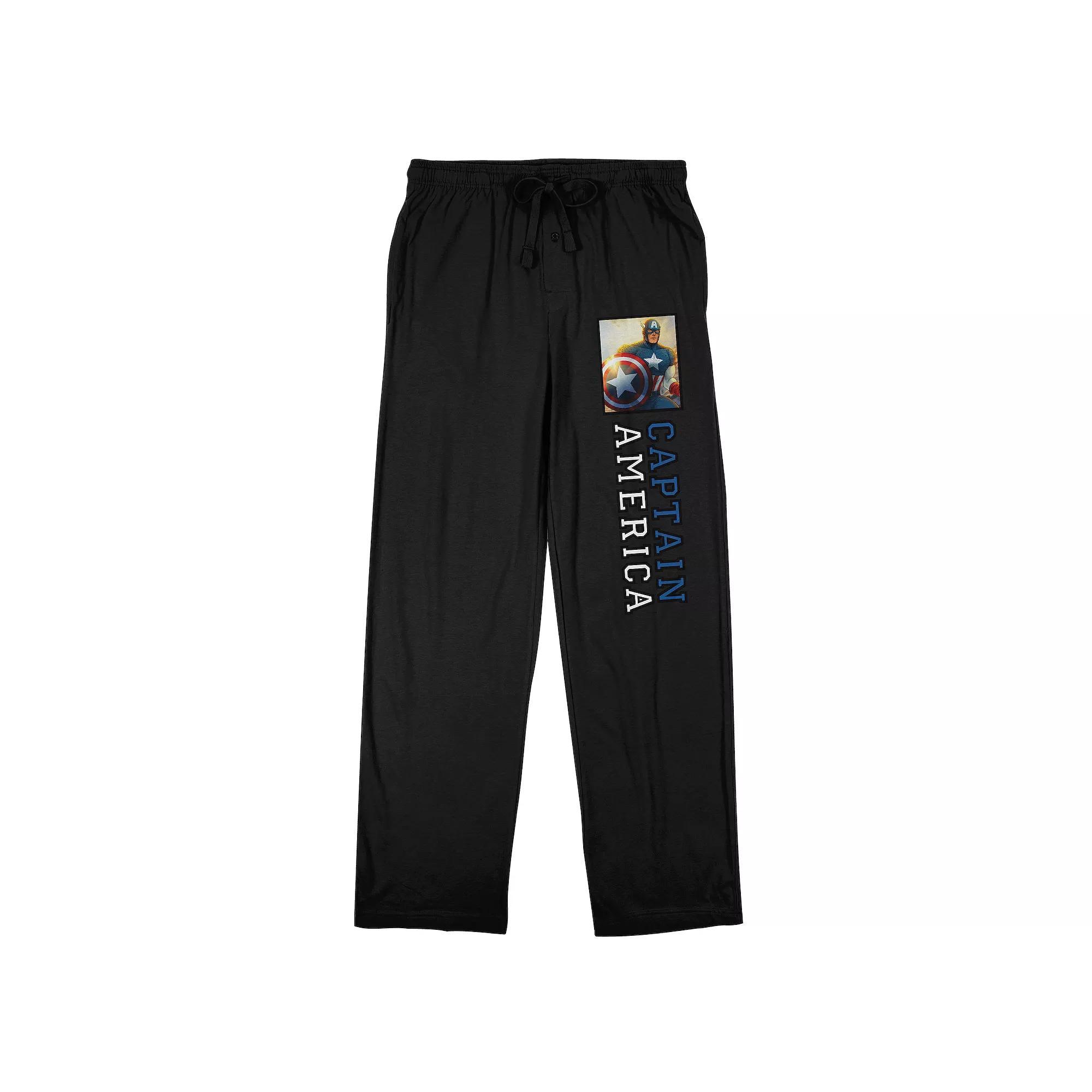 Men's Marvel Universe Captain America Pajama Pants, Size: Small, Black Product Image