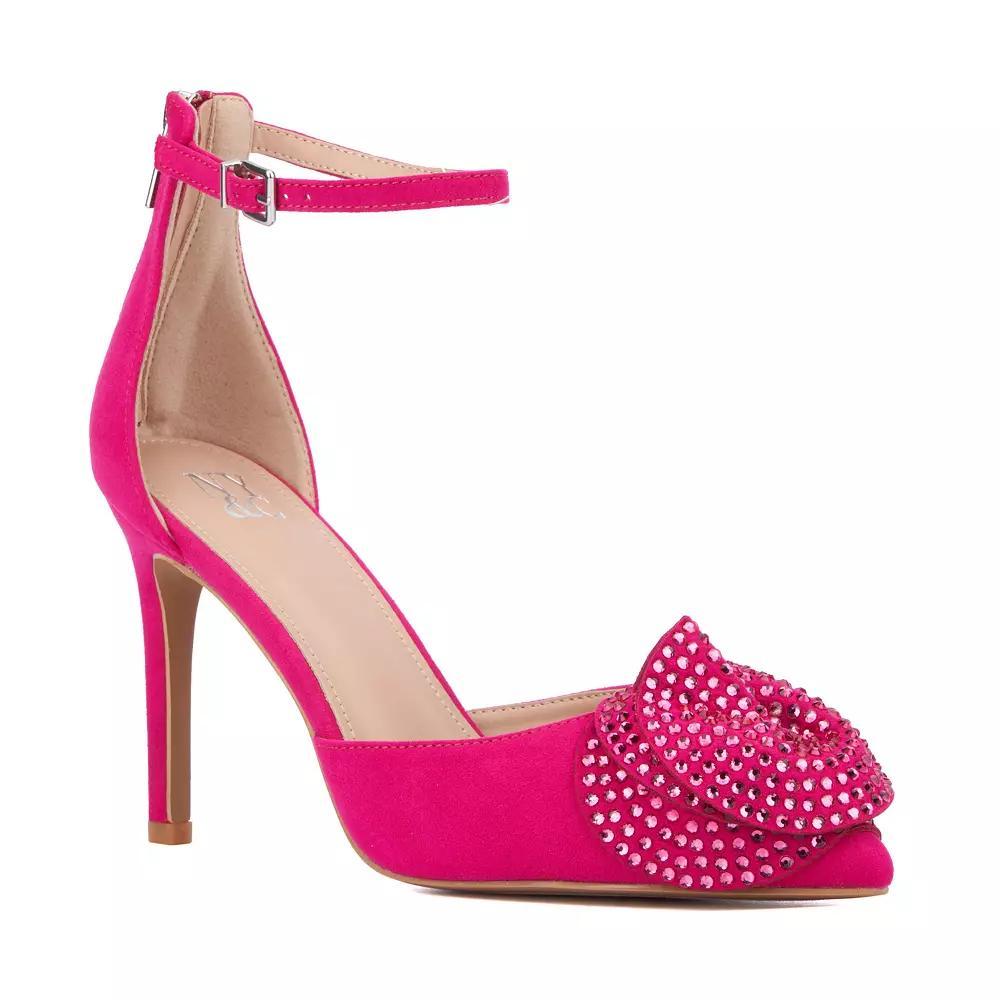New York & Company® Mandell Women's Flower Pointy Heels, Size: 10, Pink Product Image
