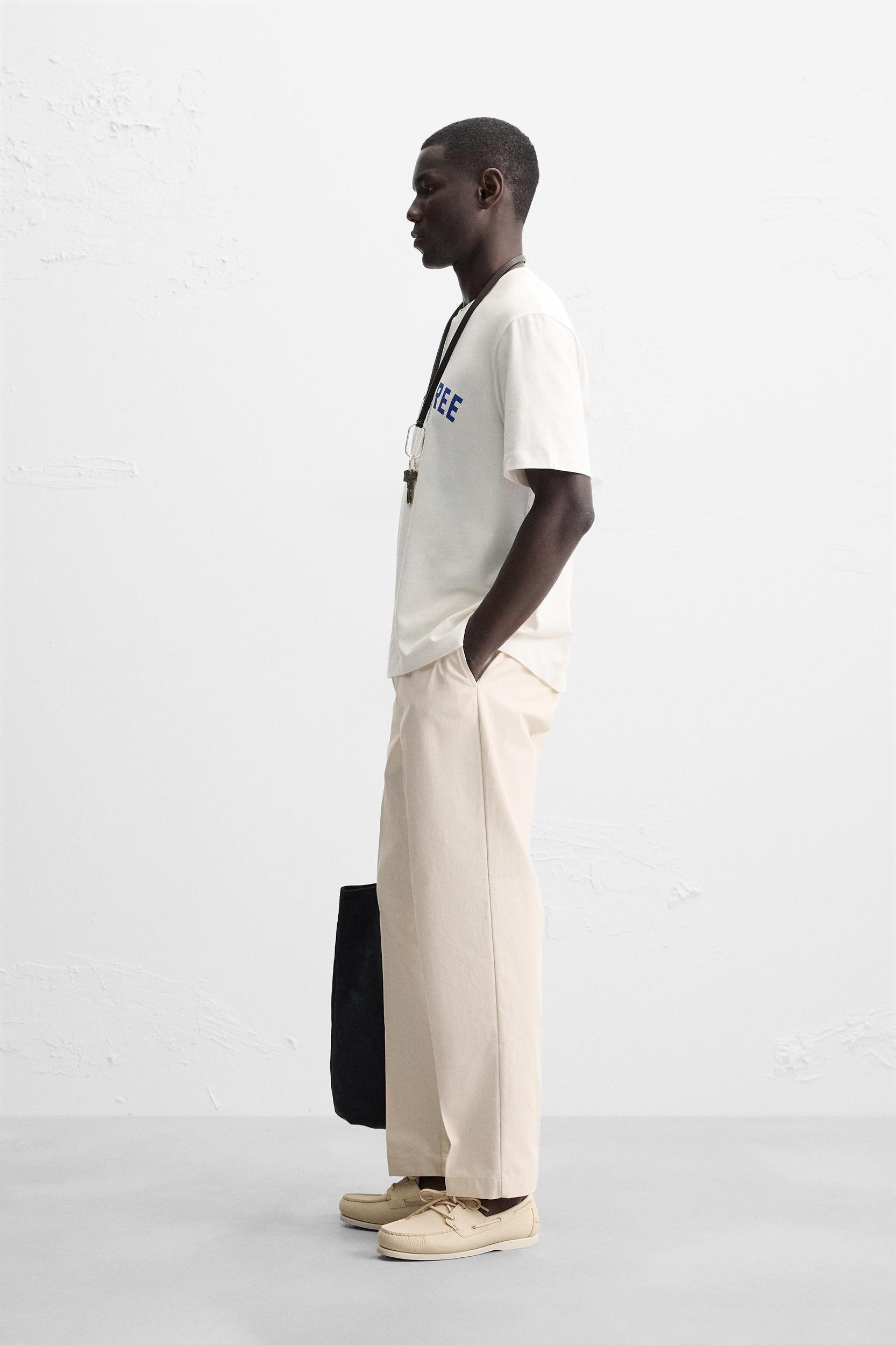 REGULAR FIT HERRINGBONE PANTS Product Image