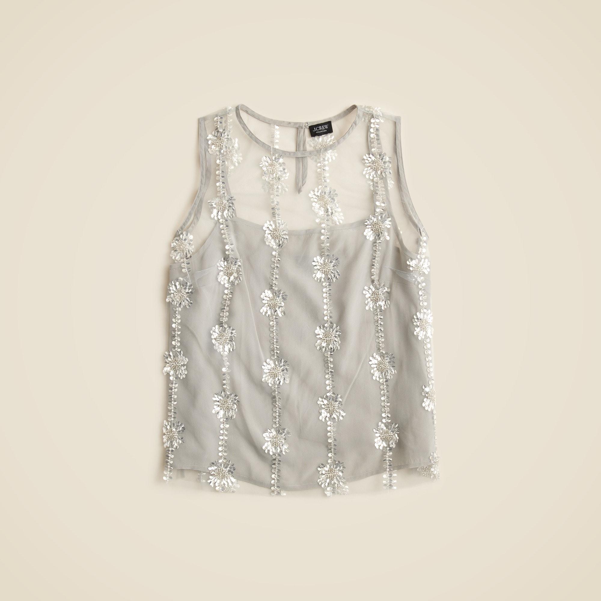 Collection sheer layered sequin top Product Image