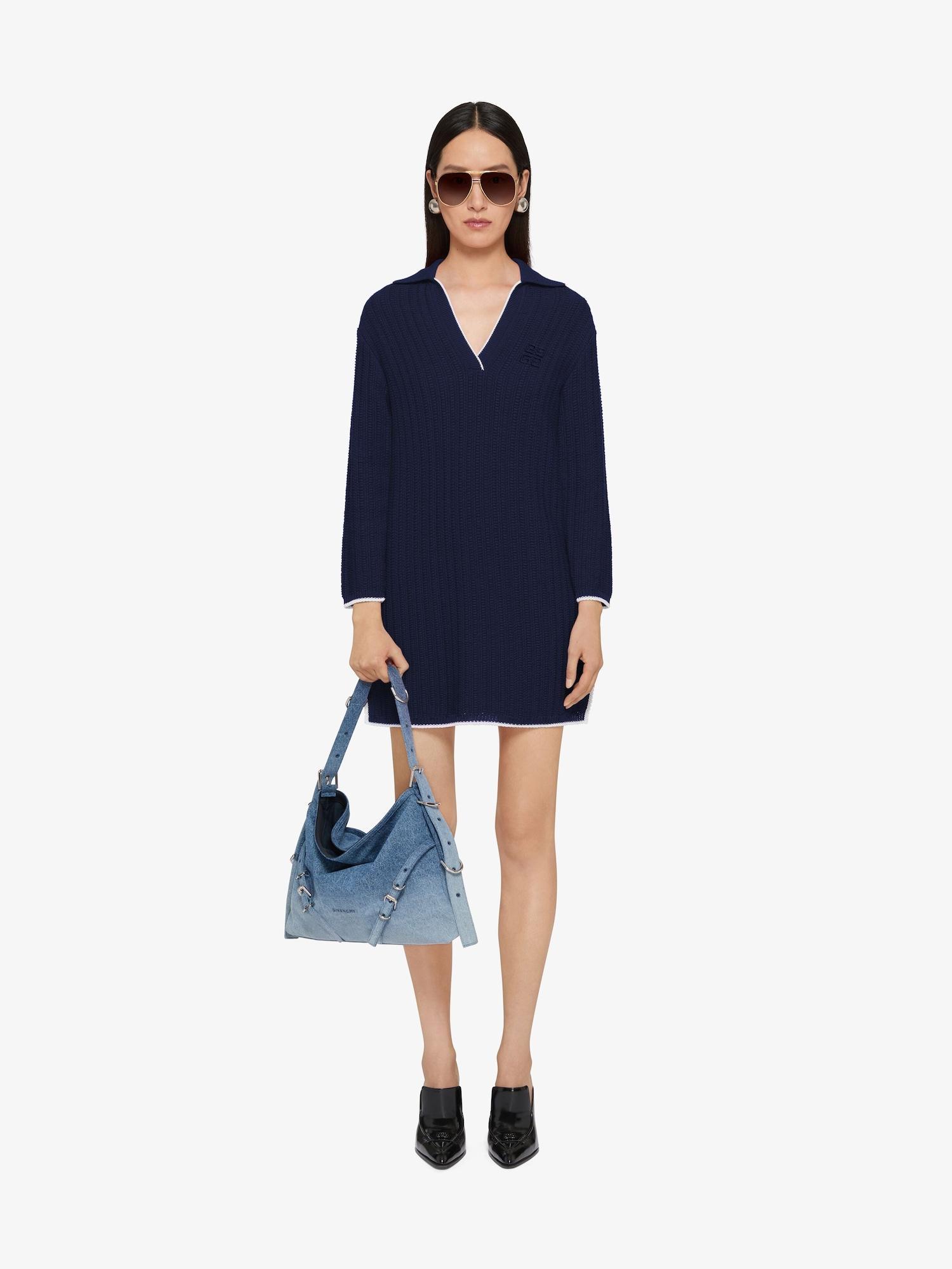 Polo dress in knit with 4G embroidery Product Image